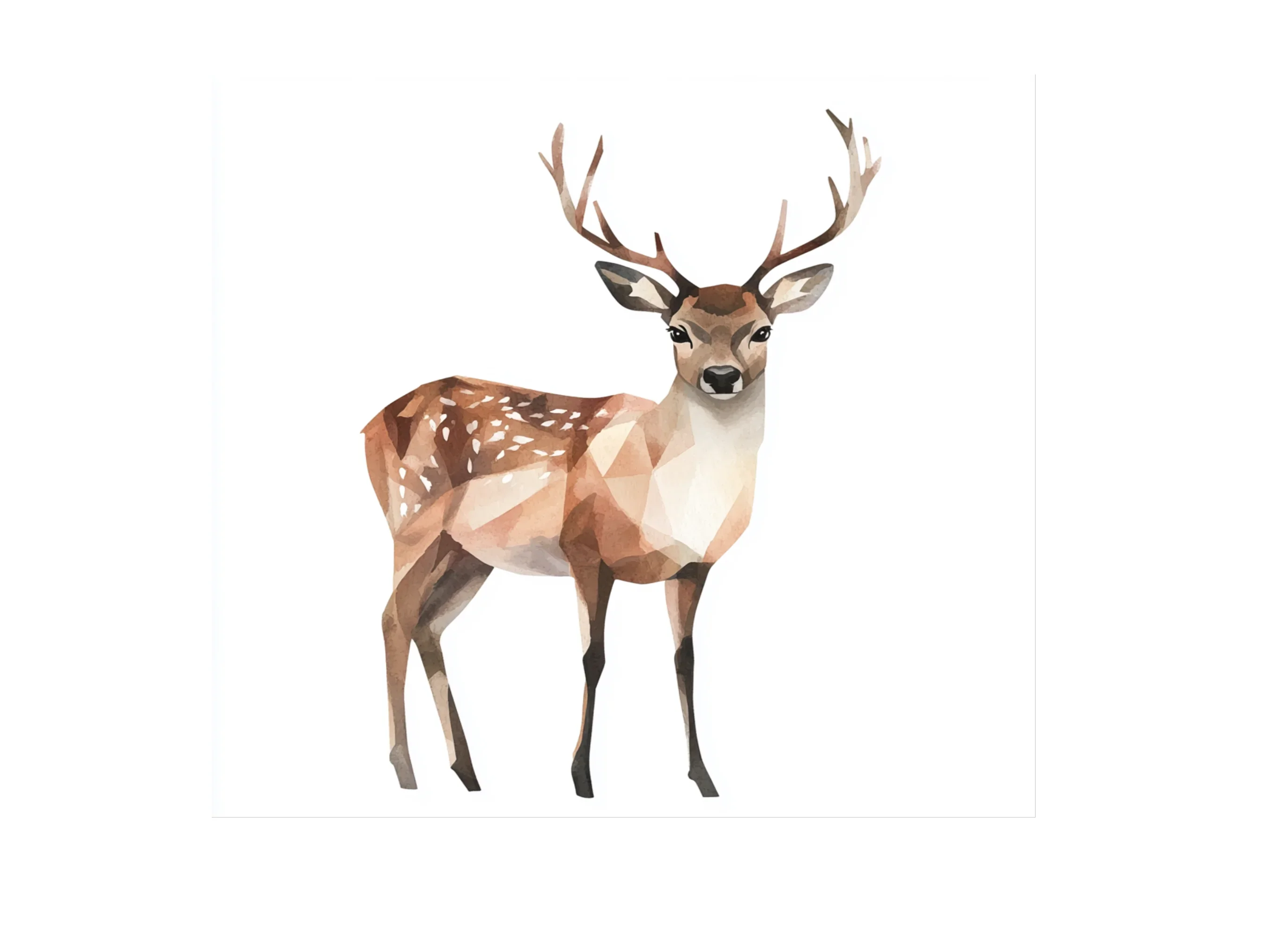 Polygonal Deer Illustrations Clipart Bundle - Image 3