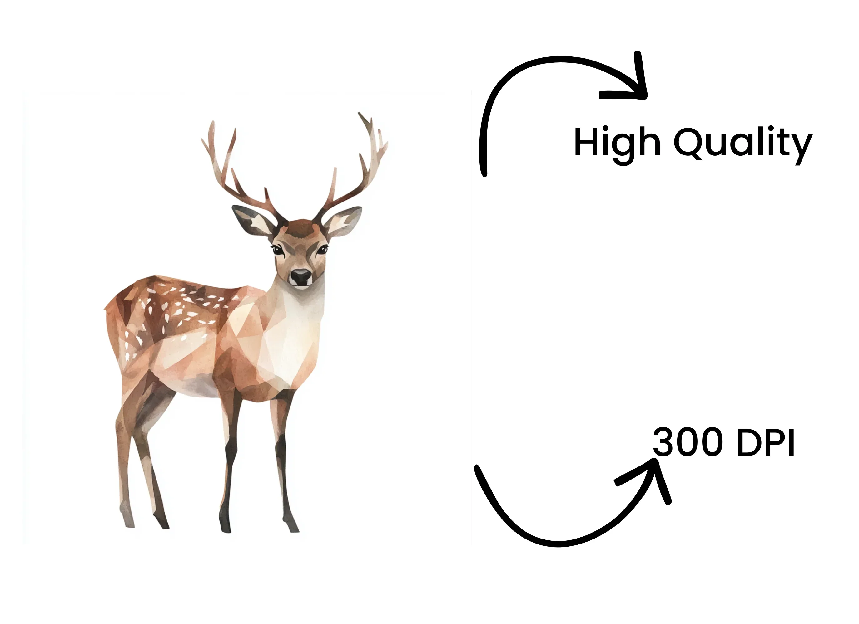 Polygonal Deer Illustrations Clipart Bundle - Image 4