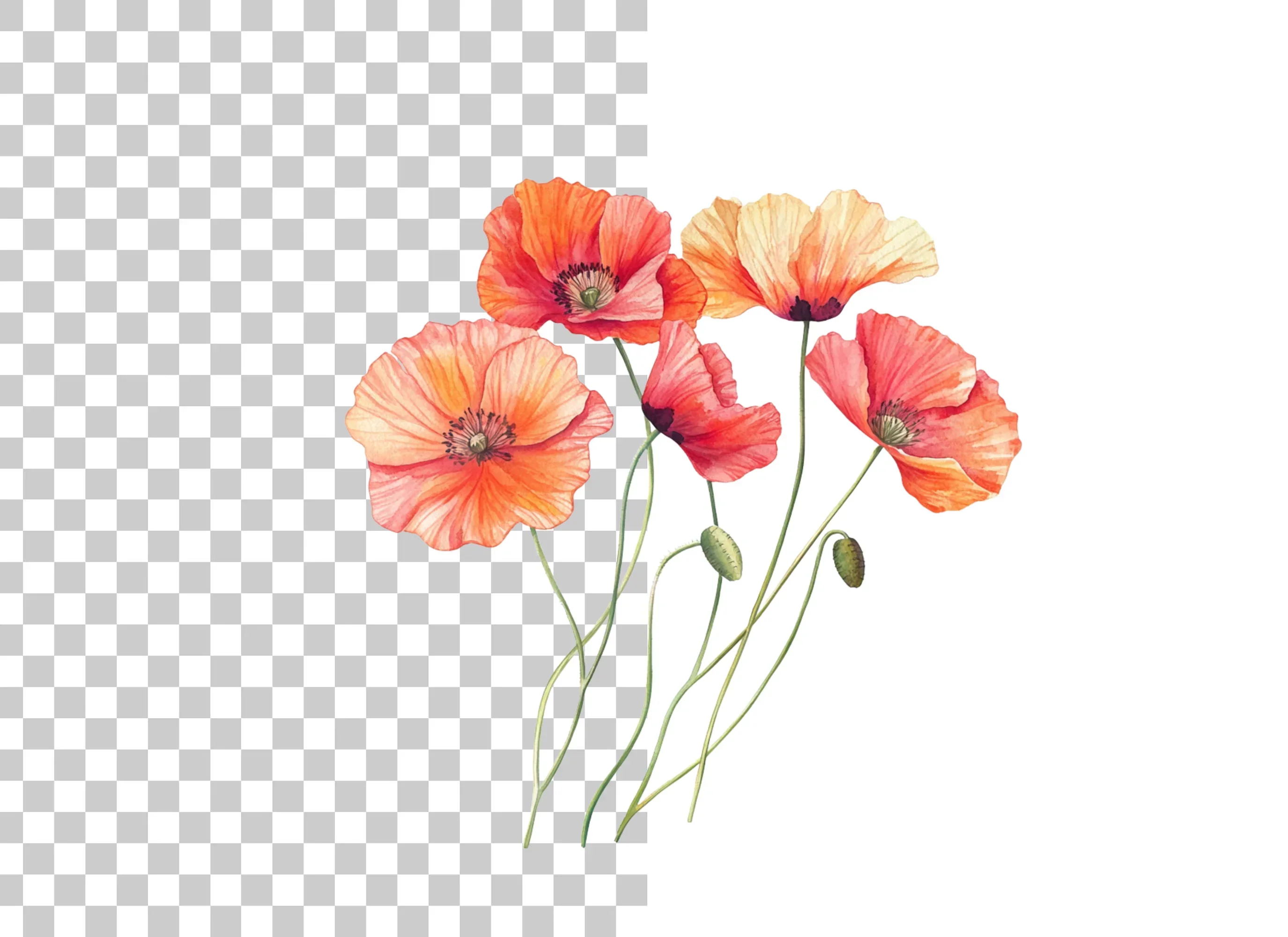 Poppy Flower Clipart Bundle - Image 6