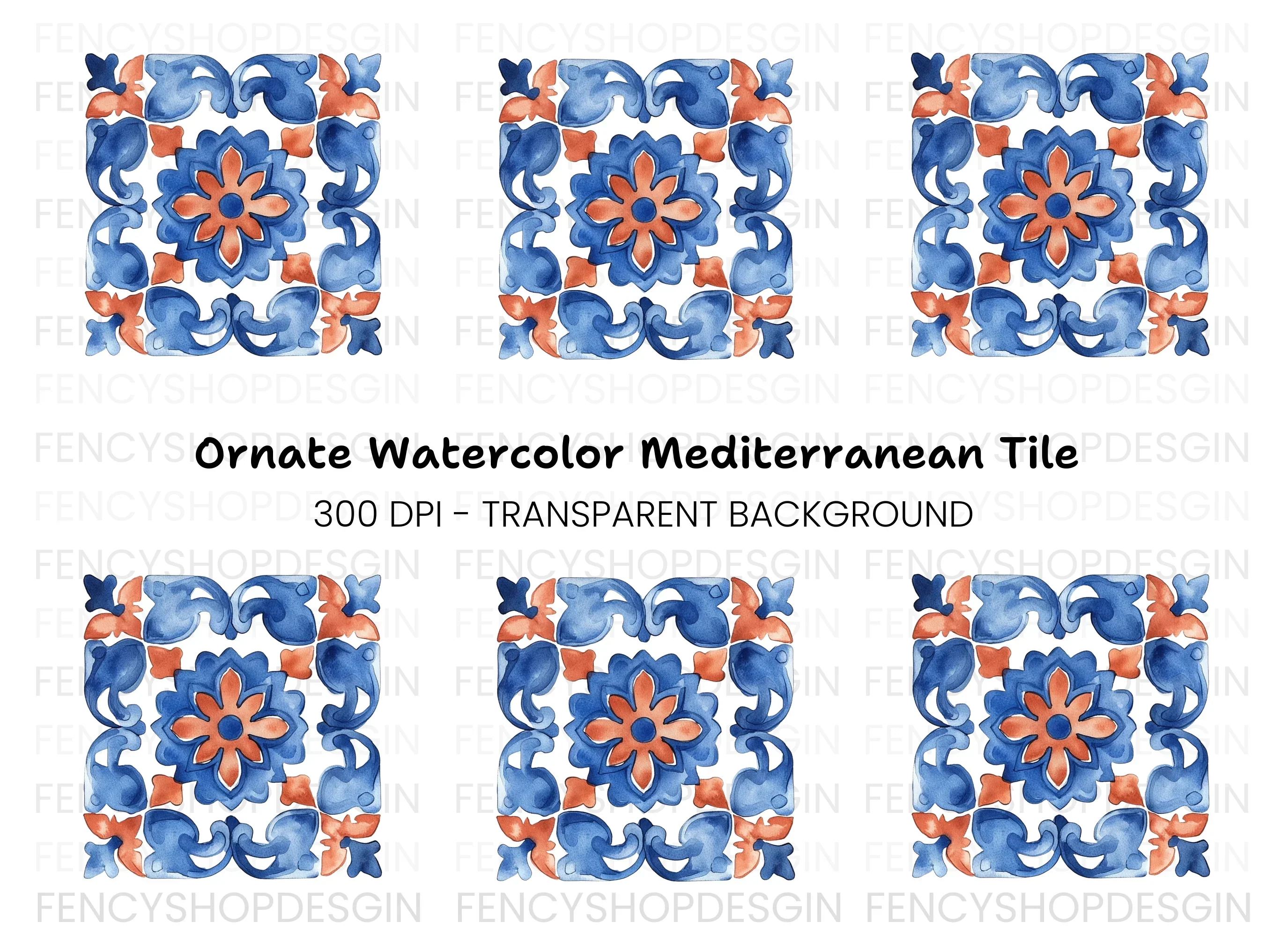 Portuguese Tile Clipart Bundle