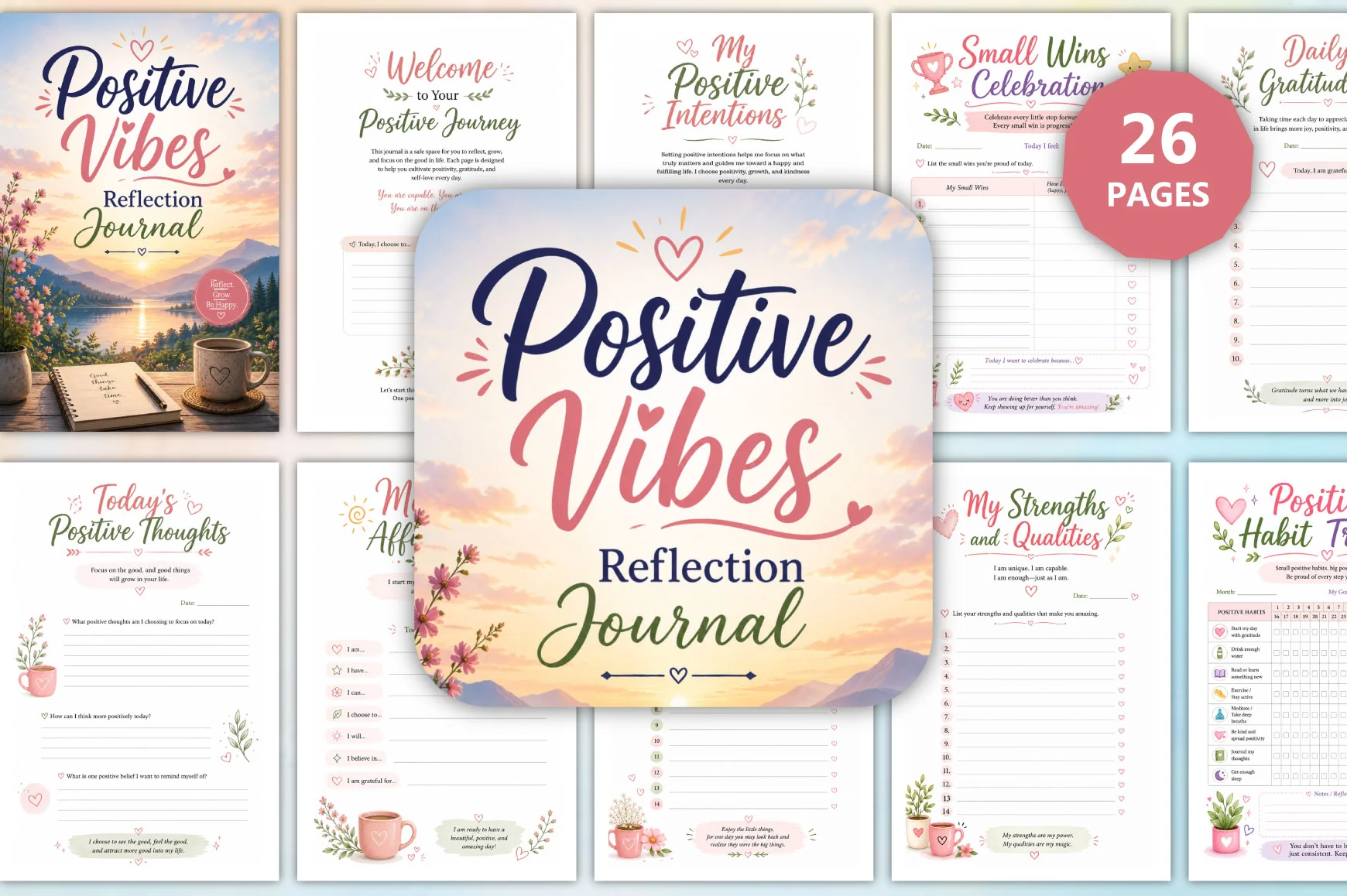 Positive Vibes Reflection Journal