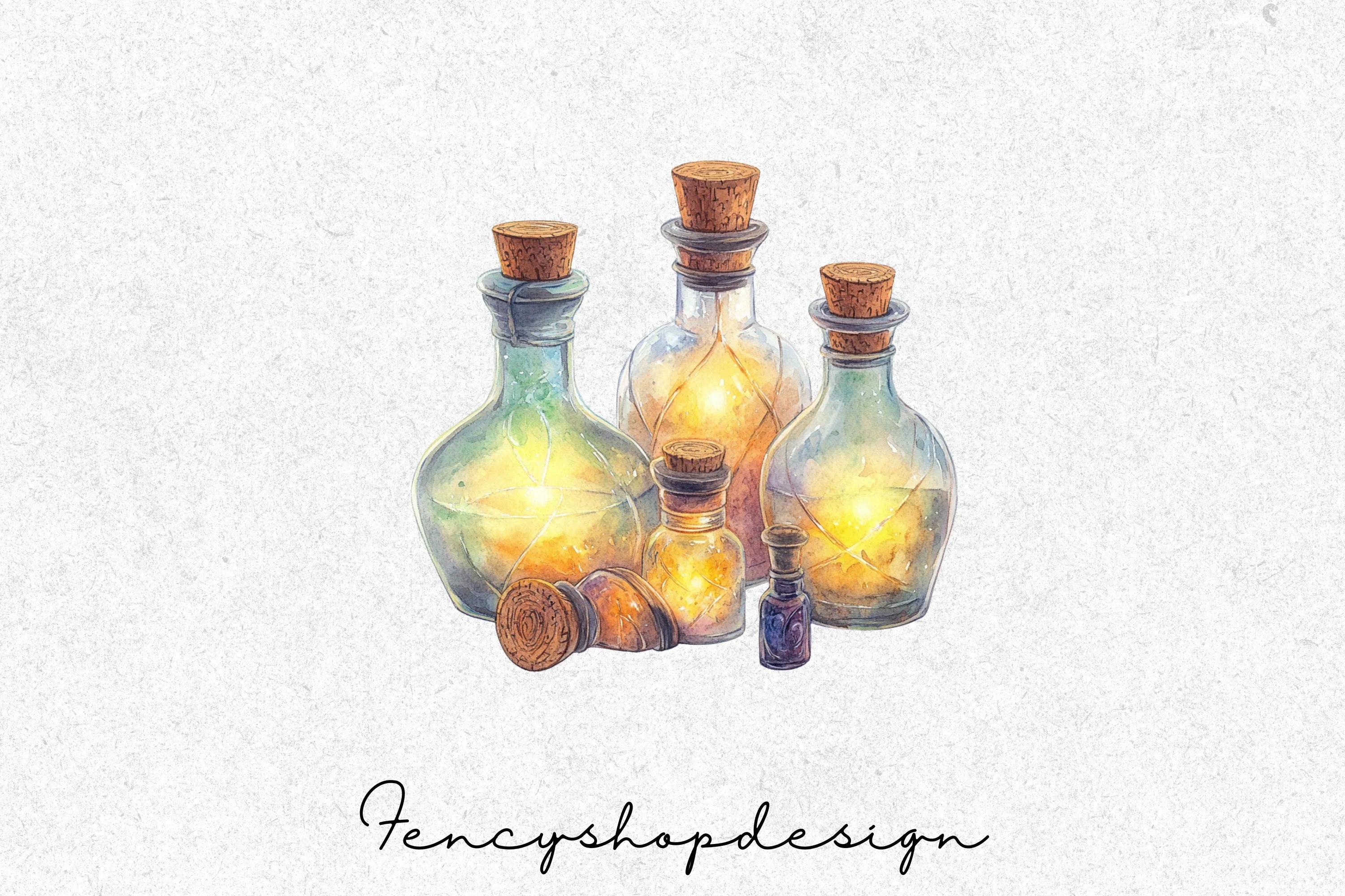 Potion Bottles Elixirs Clipart Bundle - Image 3