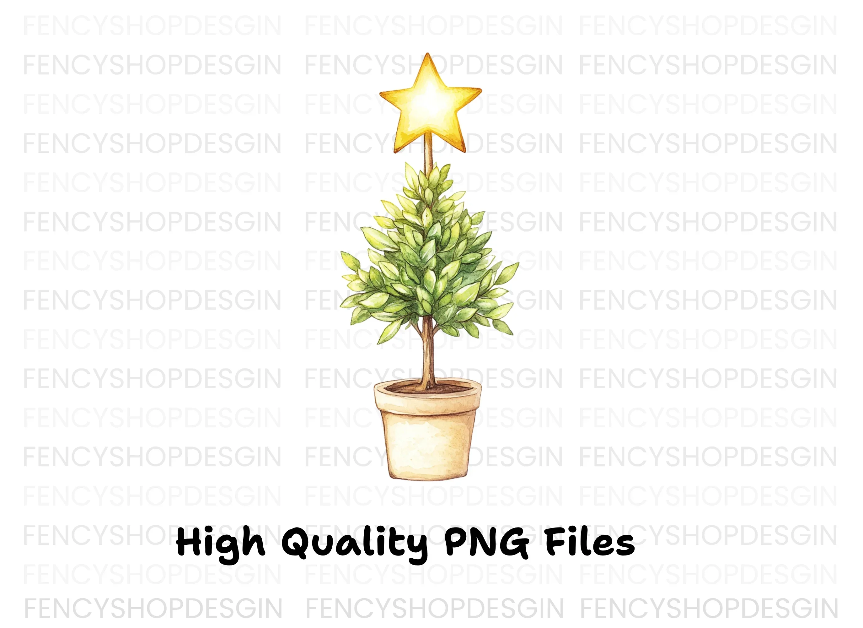 Potted Christmas Trees Clipart Bundle - Image 2
