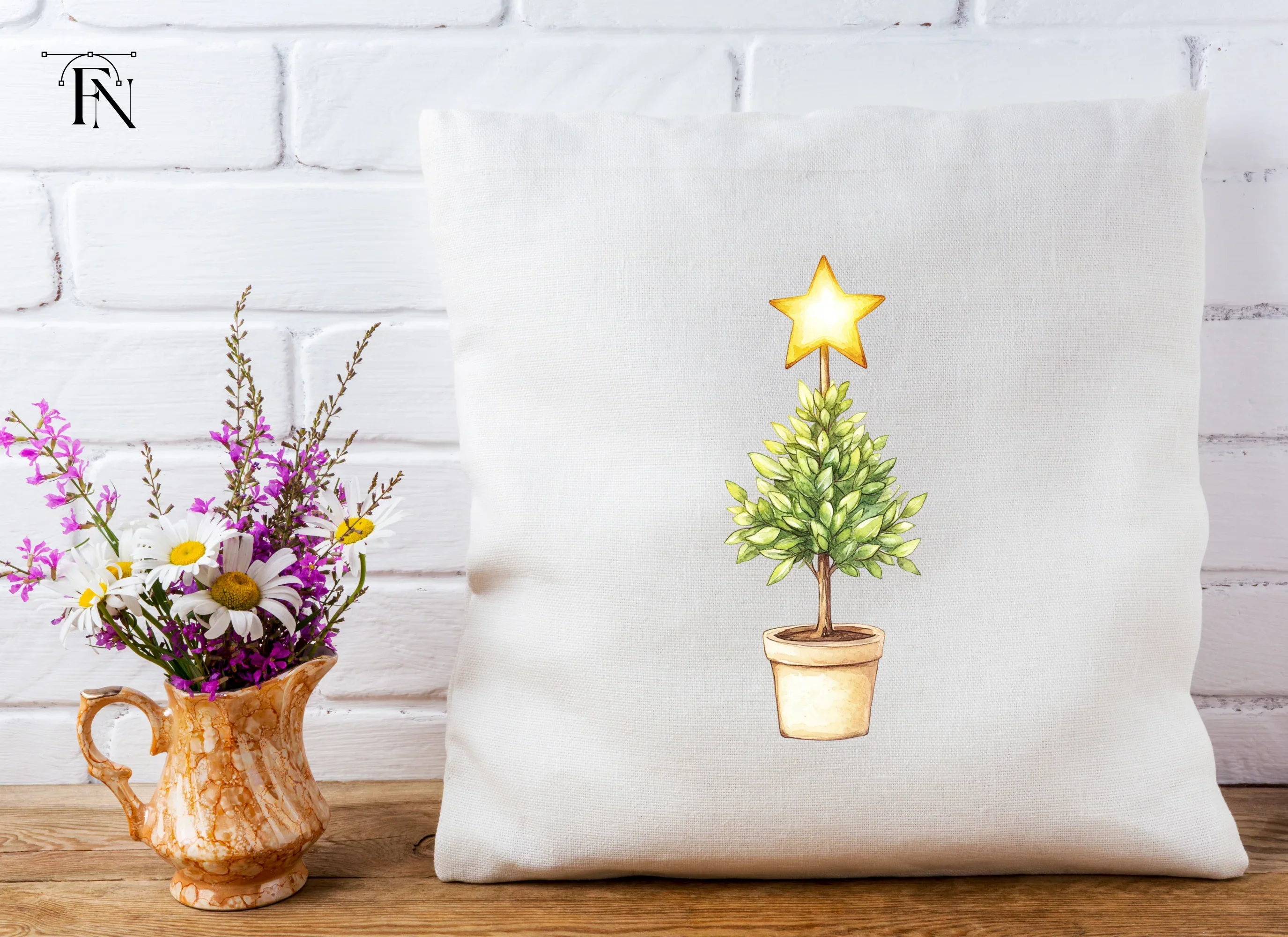 Potted Christmas Trees Clipart Bundle - Image 4