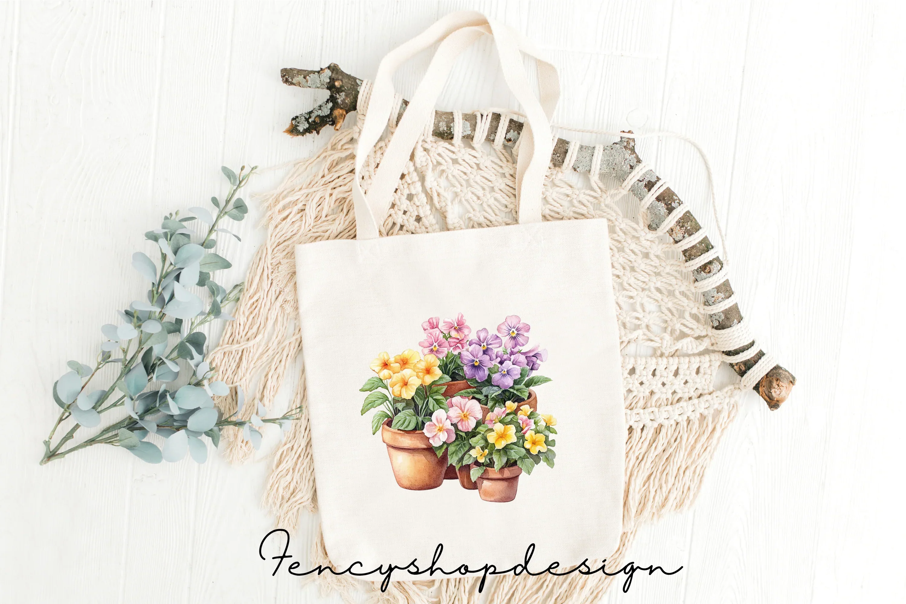 Potted Garden Flowers Clipart Bundle - Image 2