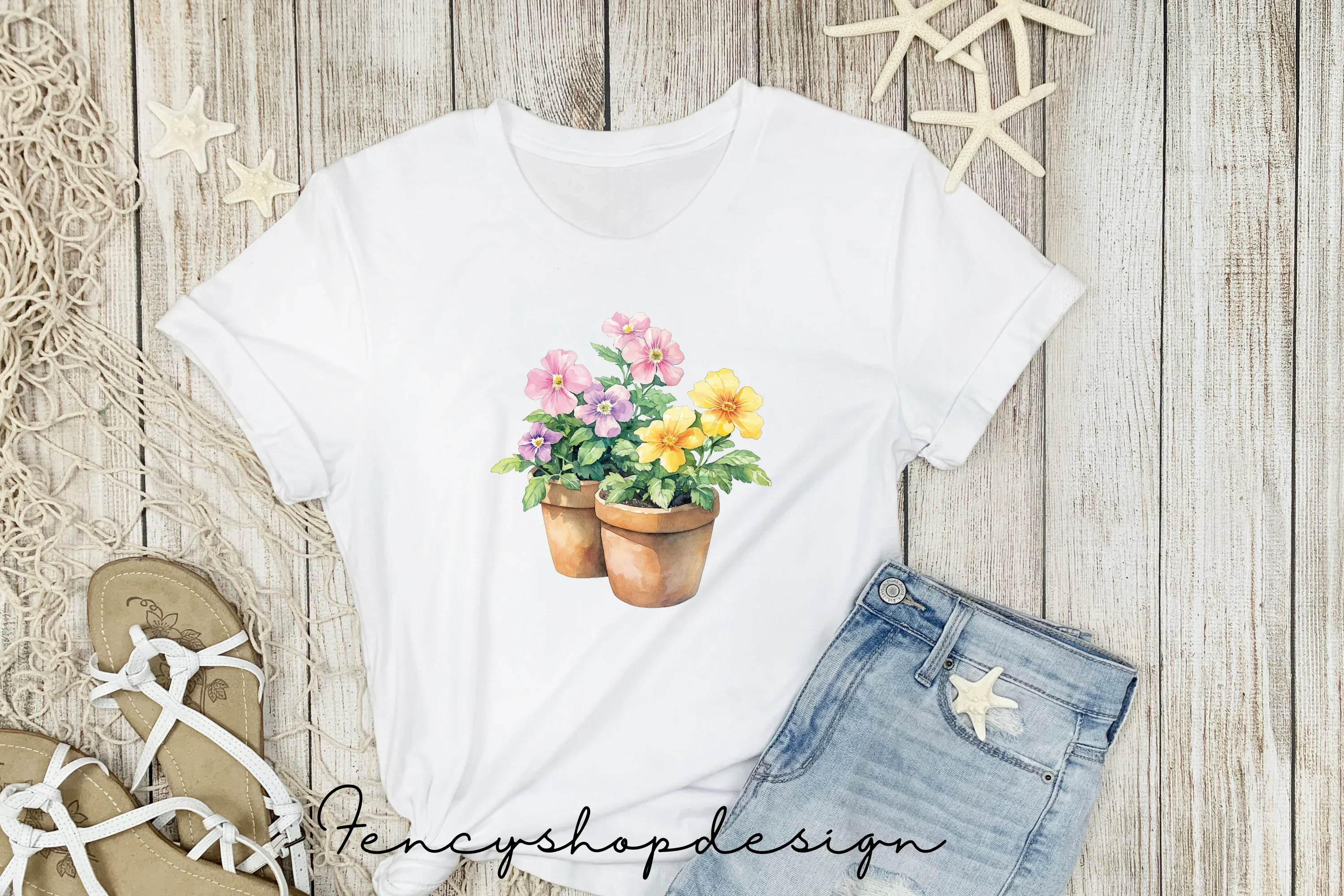 Potted Garden Flowers Clipart Bundle - Image 5