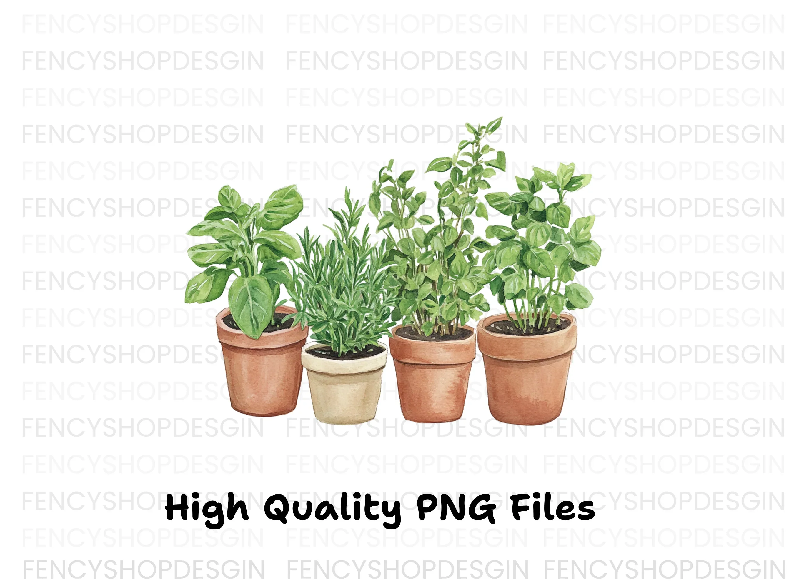 Potted Herb Garden Clipart Bundle - Image 2