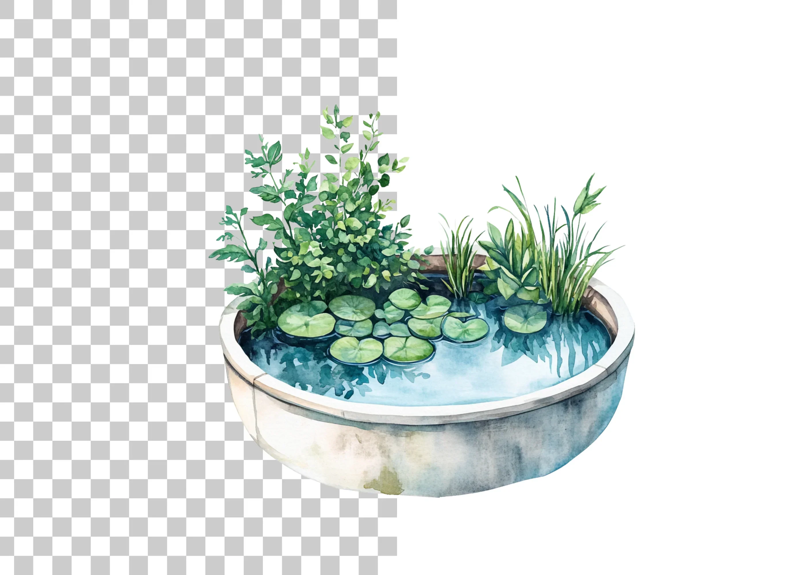 Potted Lily Pad Clipart Bundle - Image 2