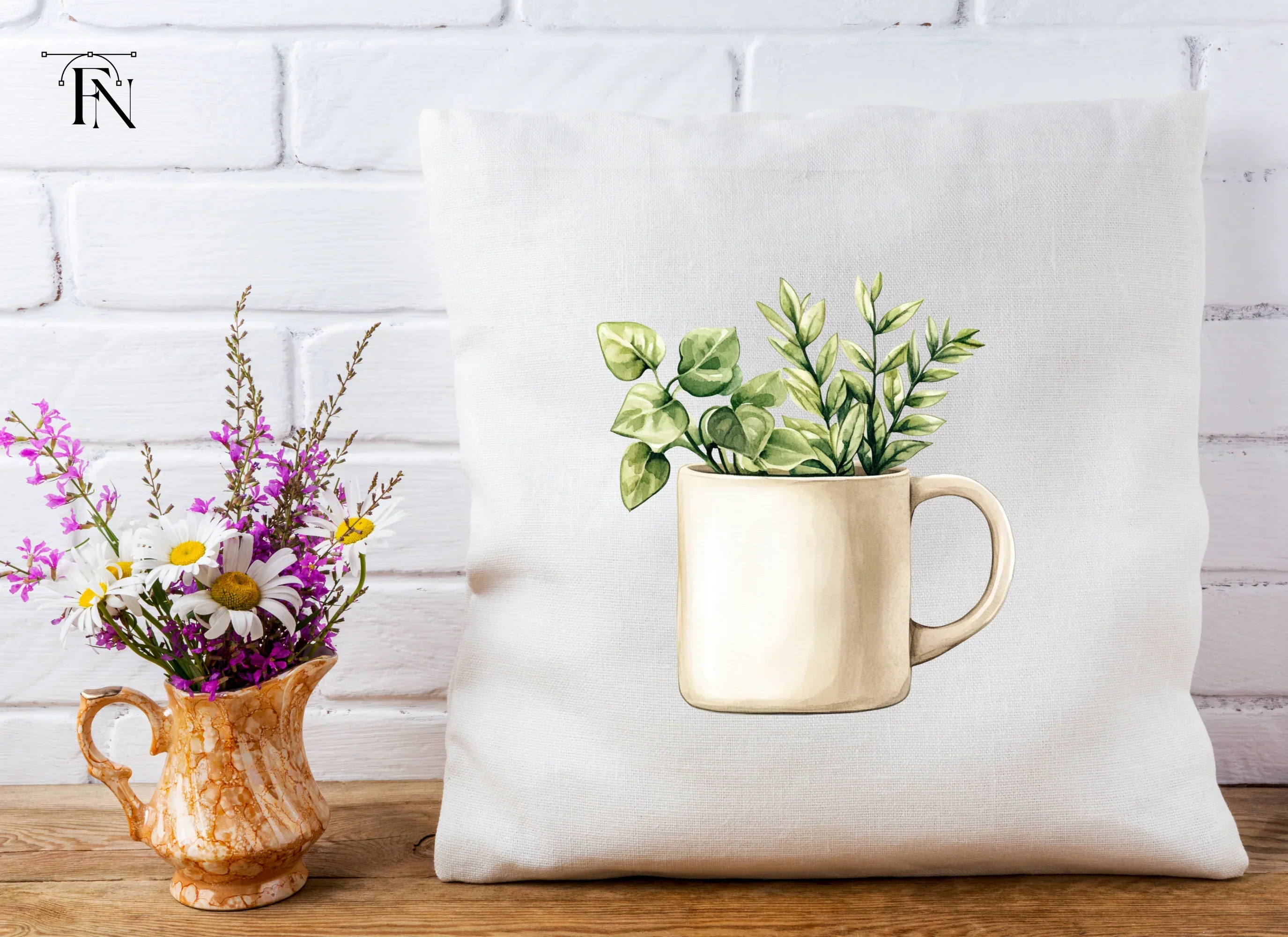 Potted Plants in Mugs Clipart Bundle - Image 5