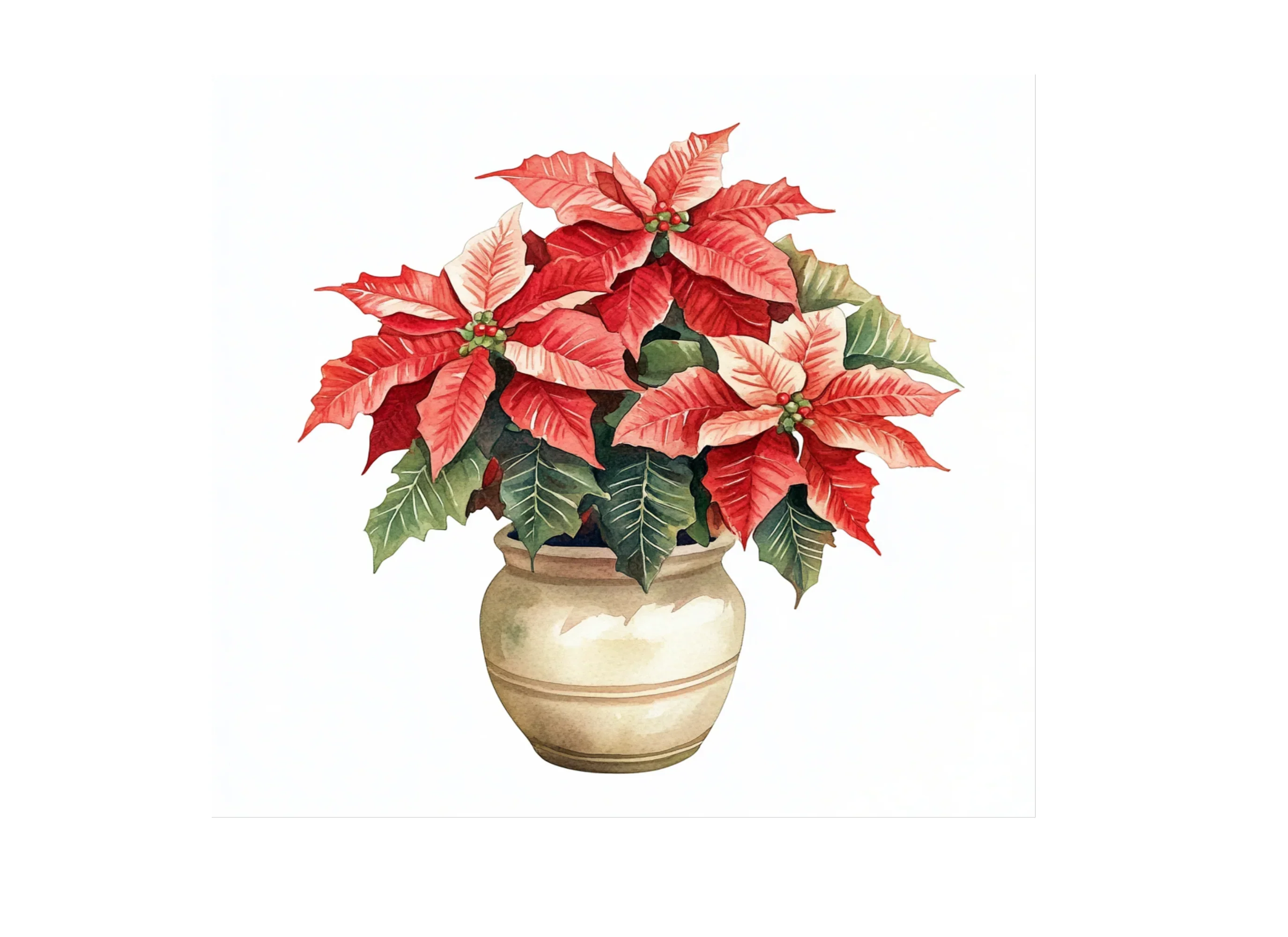 Potted Poinsettia Clipart Bundle - Image 2