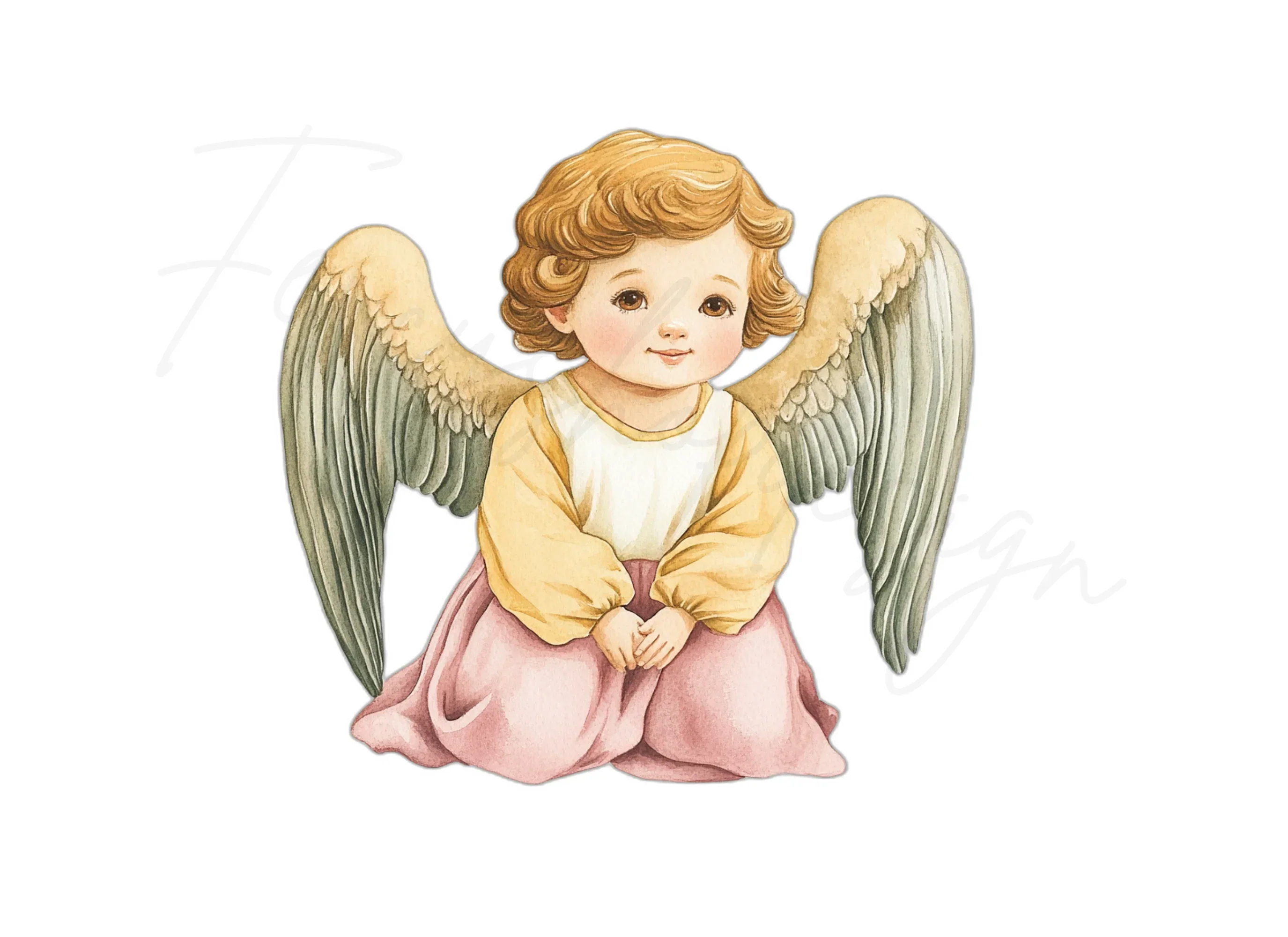 Praying Angels Clipart Bundle - Image 3