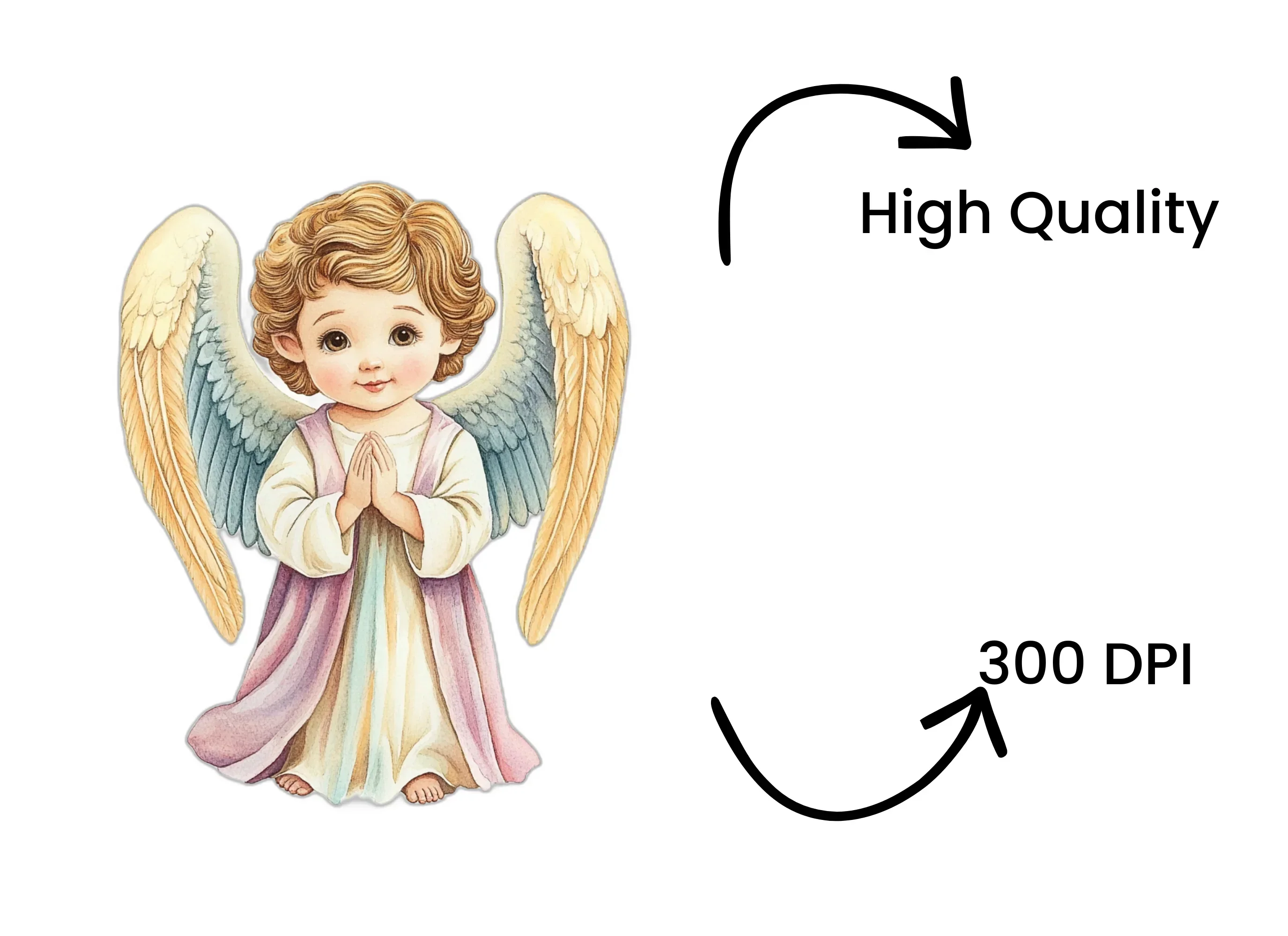 Praying Angels Clipart Bundle - Image 4