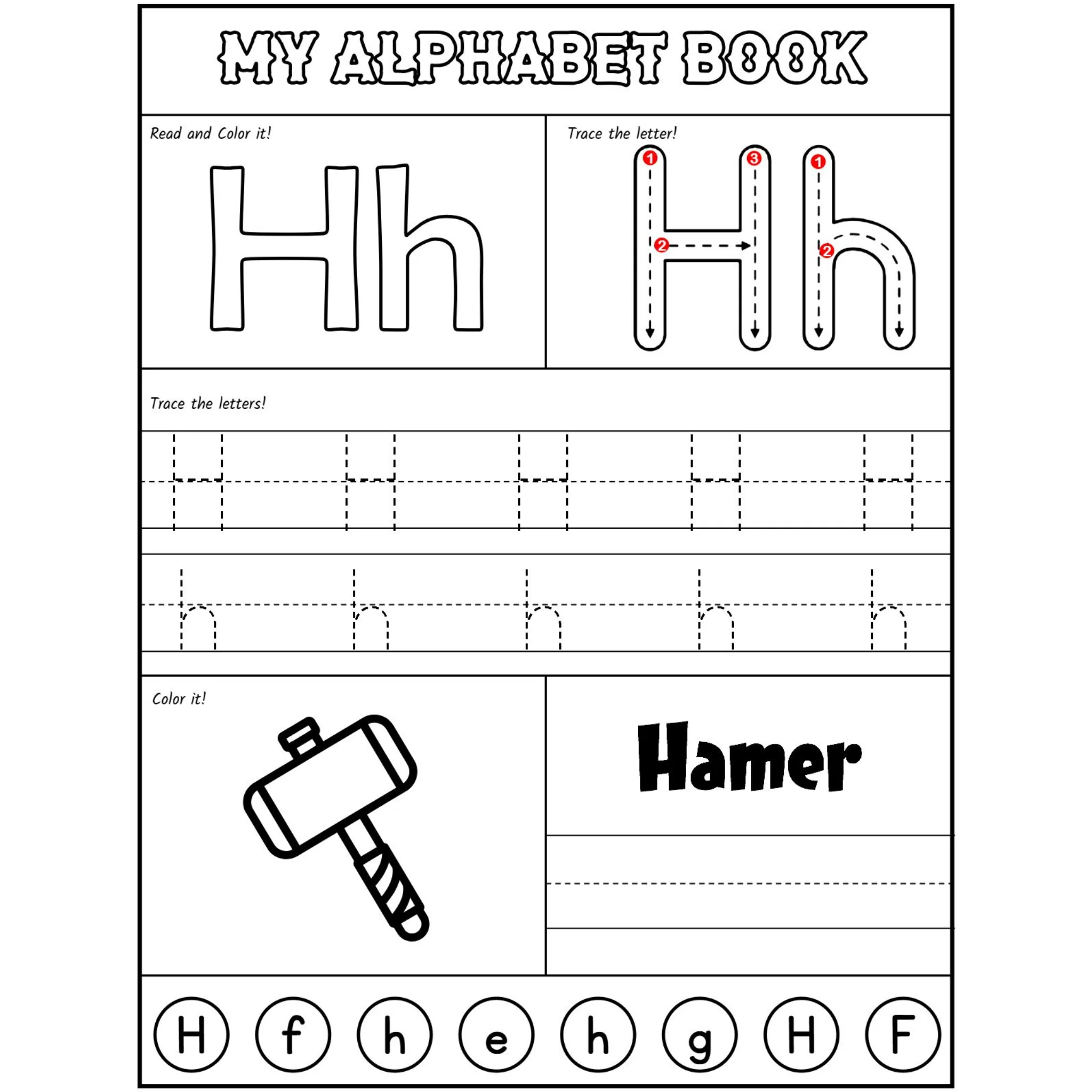 Preschool Alphabet Book Recognition Tracing Coloring - Image 3