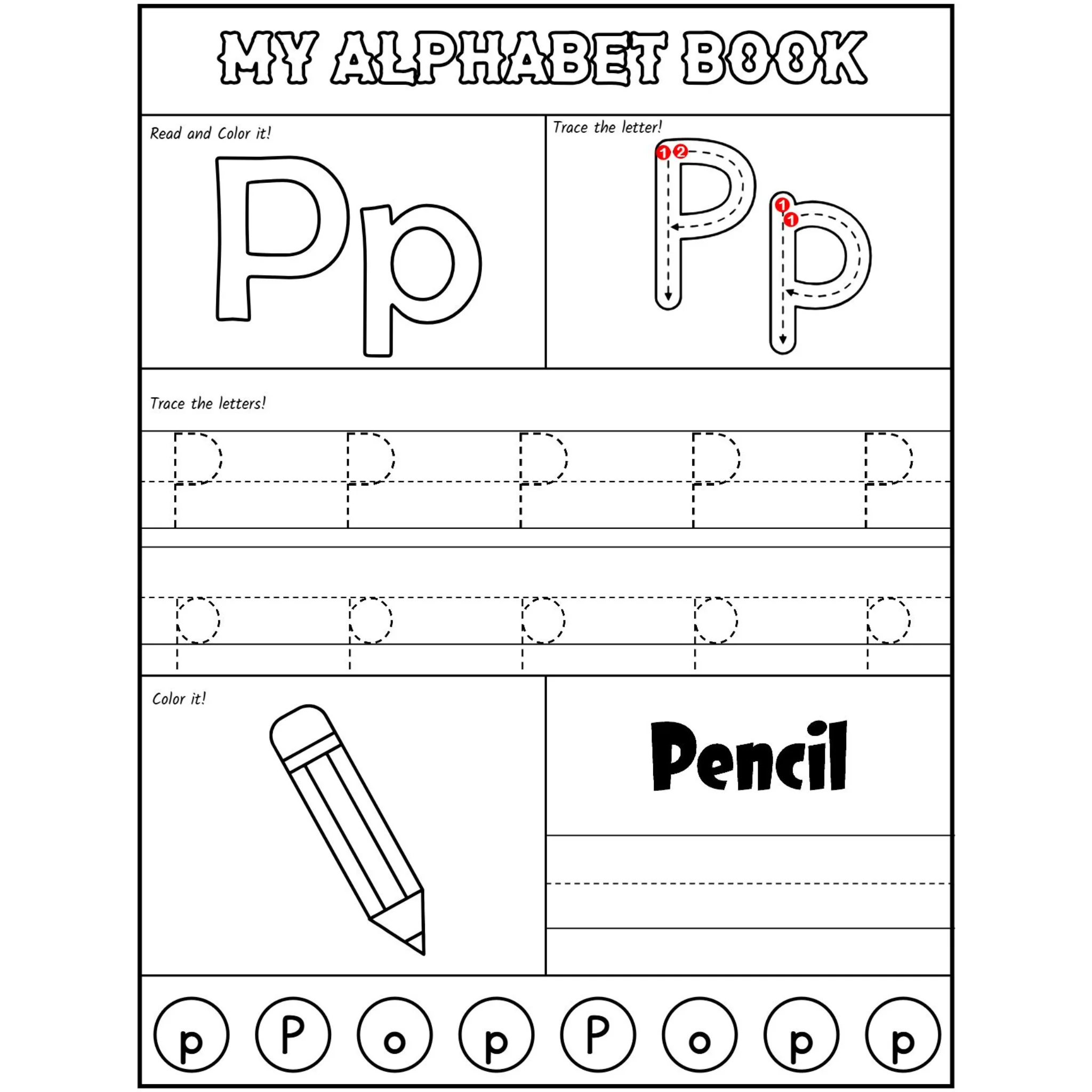 Preschool Alphabet Book Recognition Tracing Coloring - Image 4