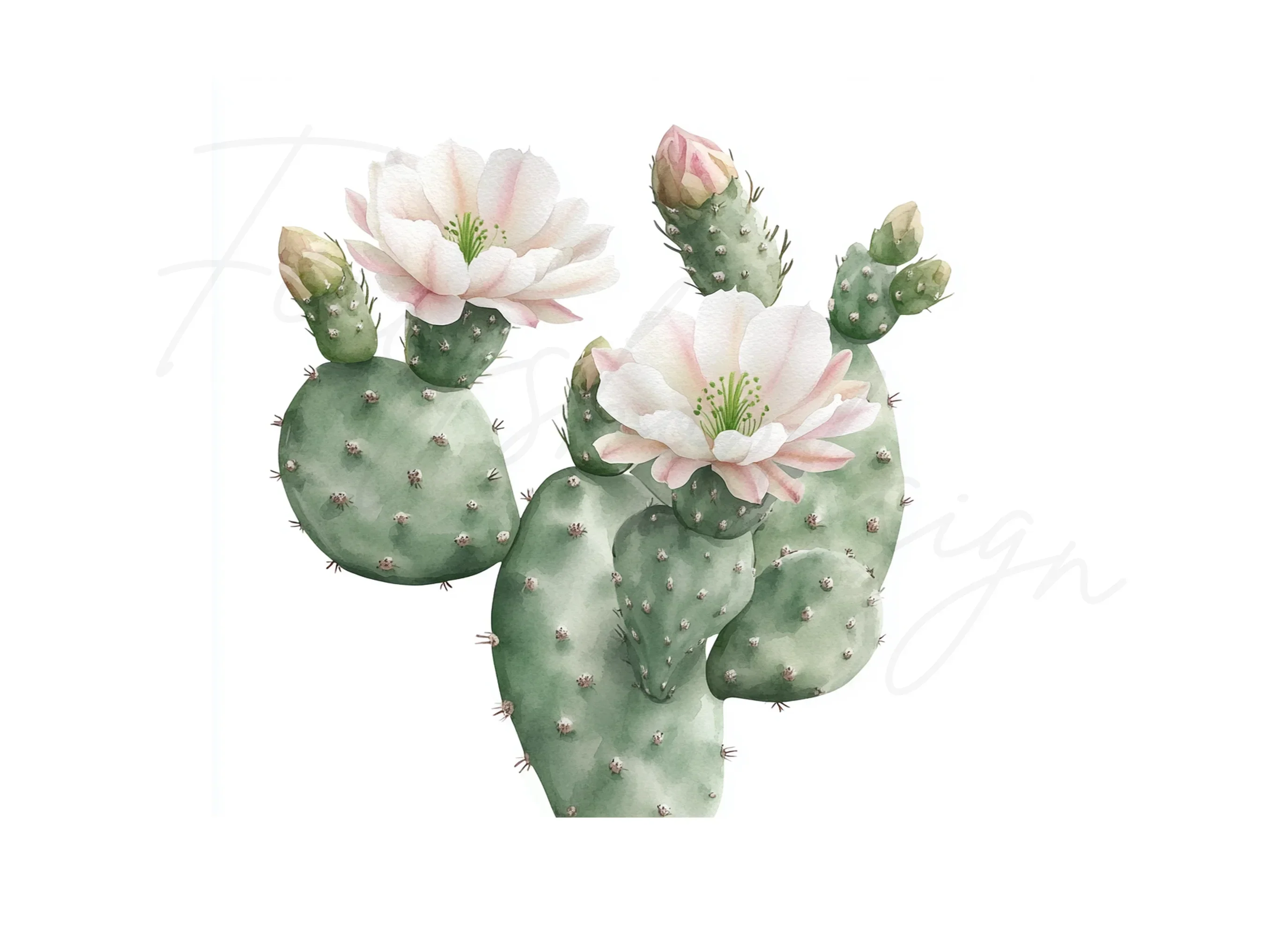 Prickly Pear Cactus Clipart Bundle - Image 2