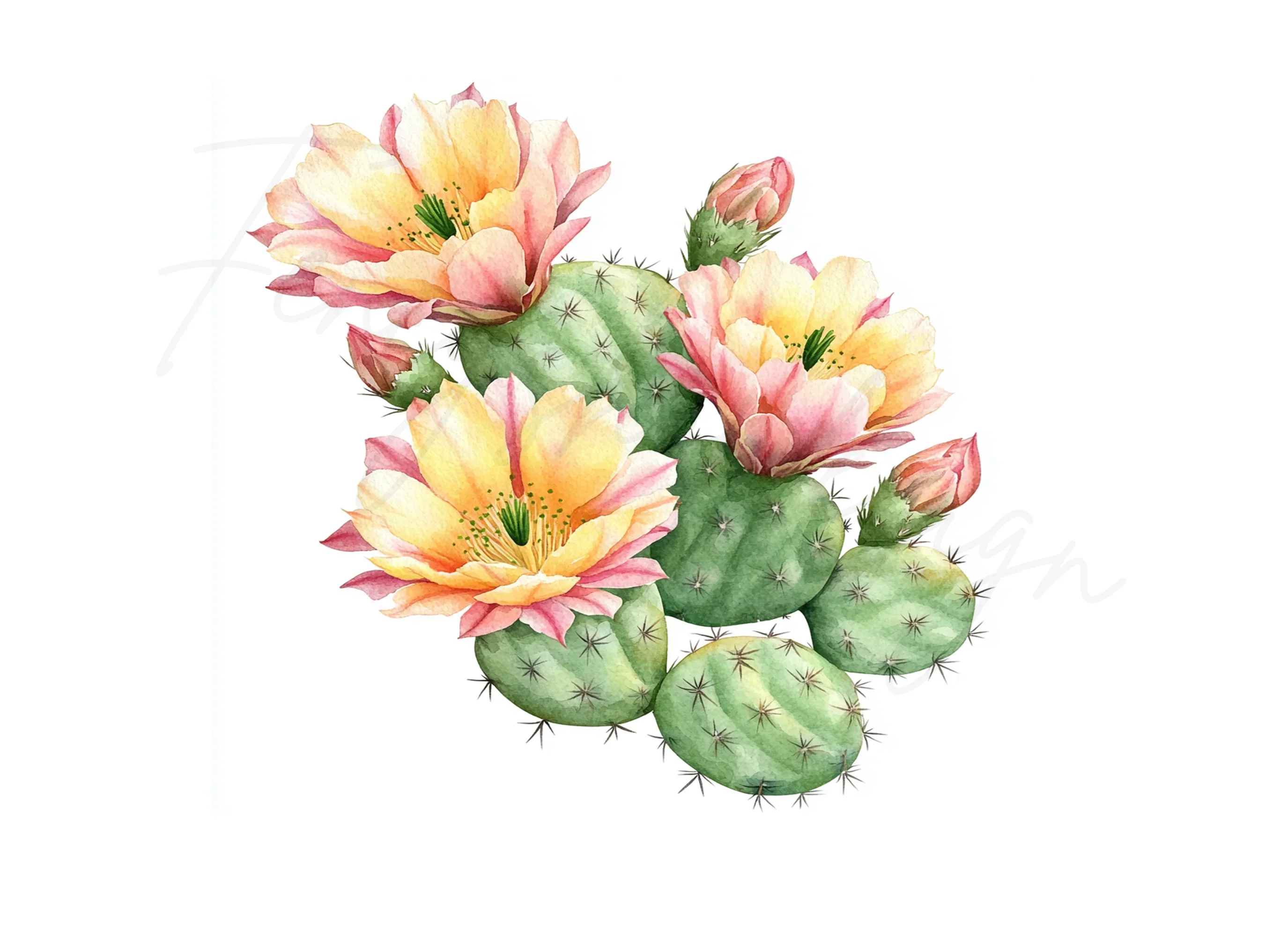 Prickly Pear Cactus Clipart Bundle - Image 2