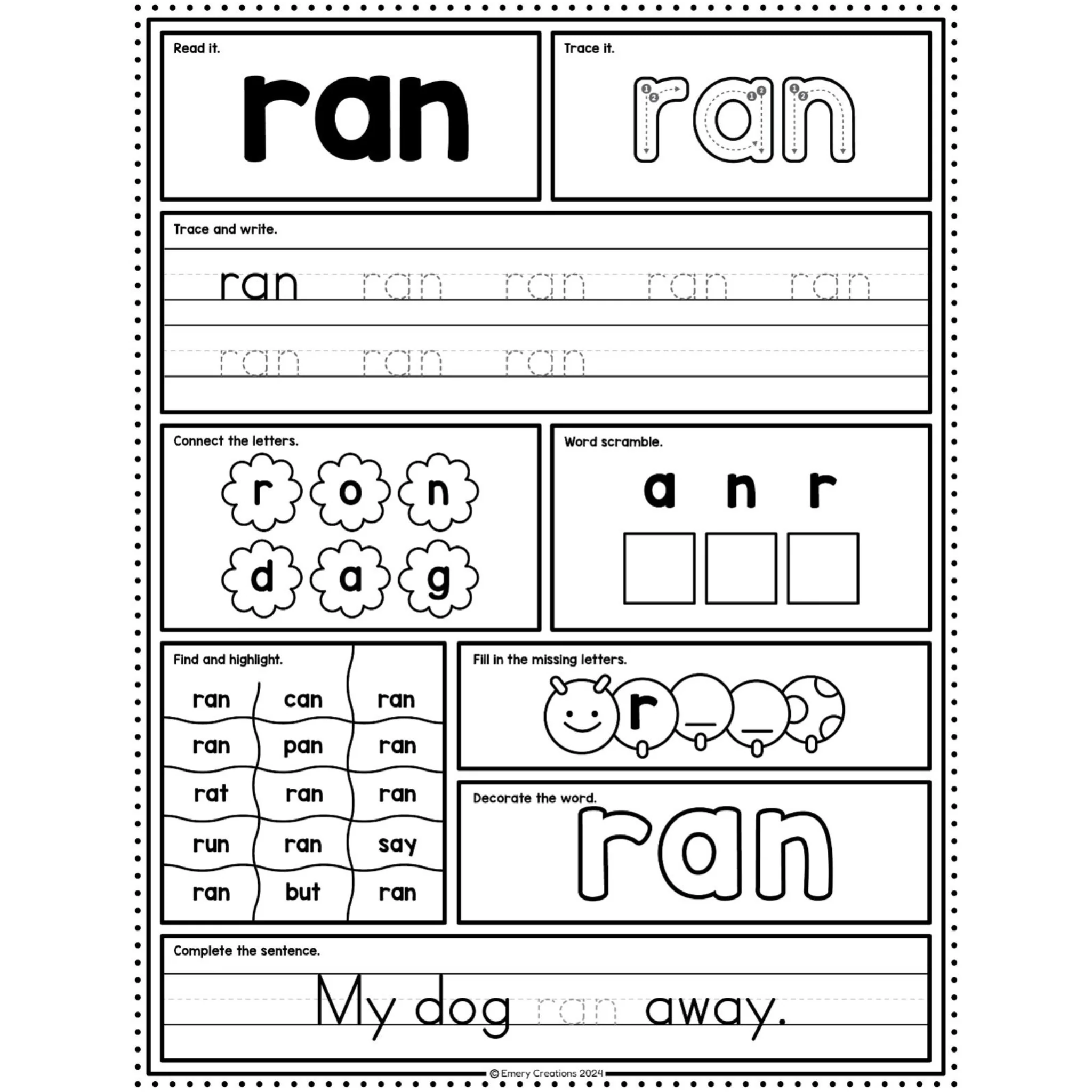 Primer Sight Word Worksheets - Image 3