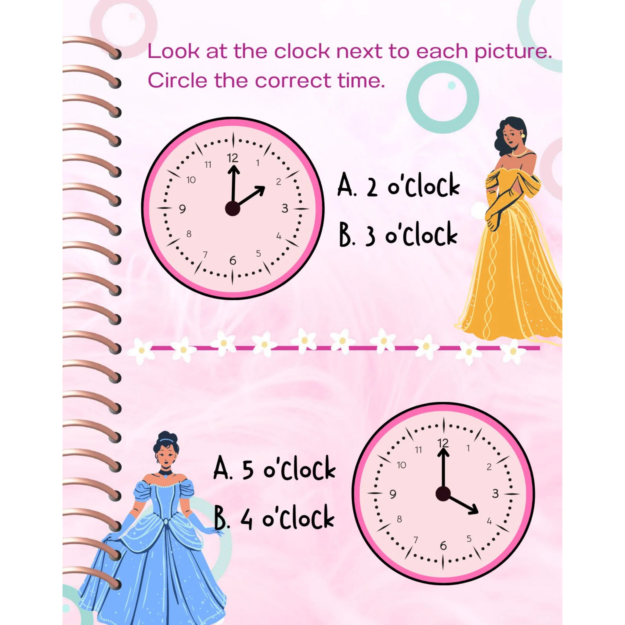 Princess Telling Time Grade 1 Workbook - Image 4