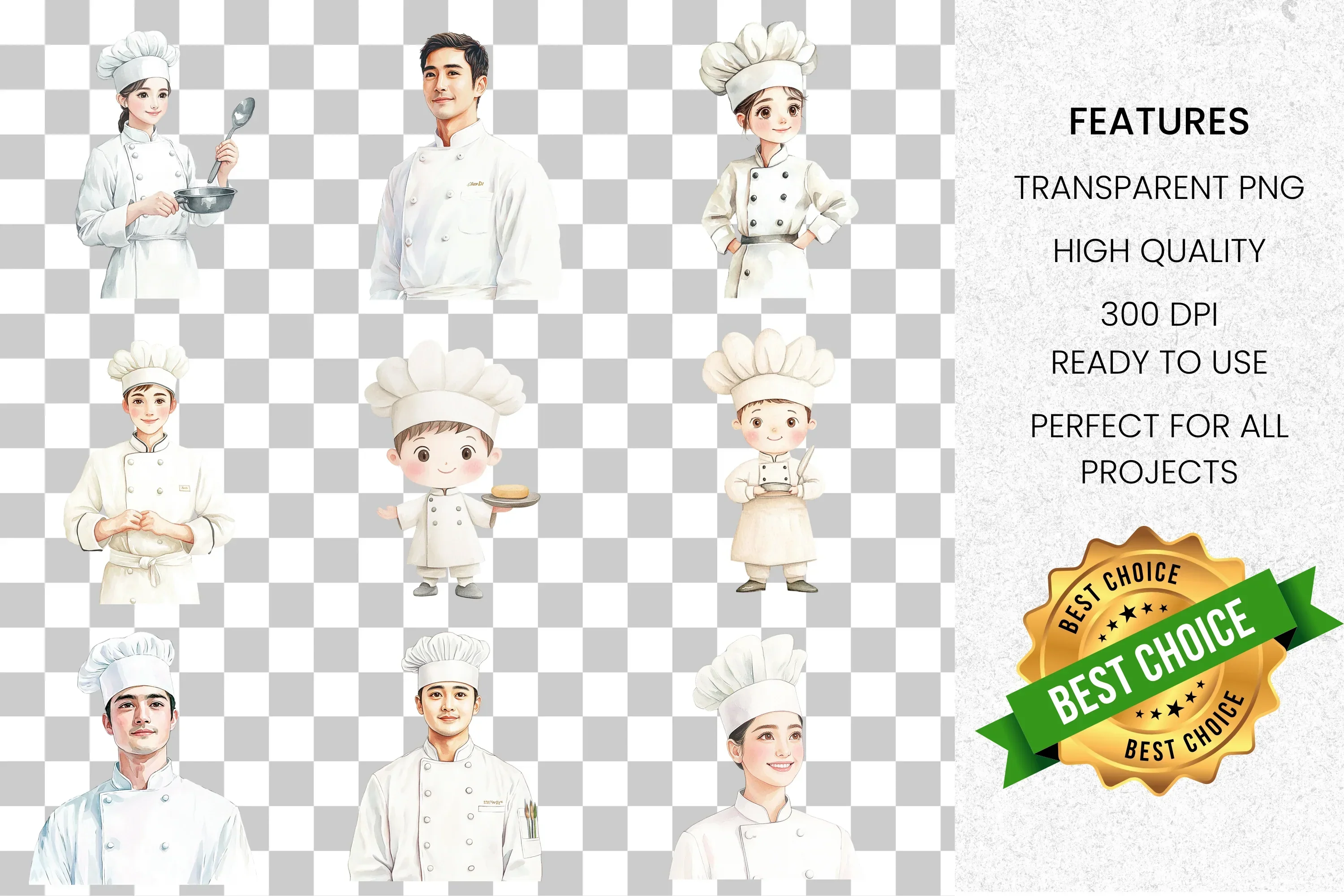 Professional Chef Clipart Bundle - Image 7