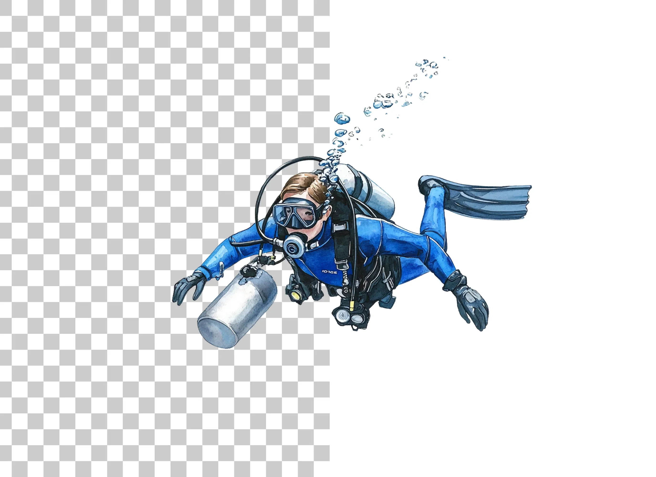 Professional Scuba Diver Clipart Bundle - Image 2