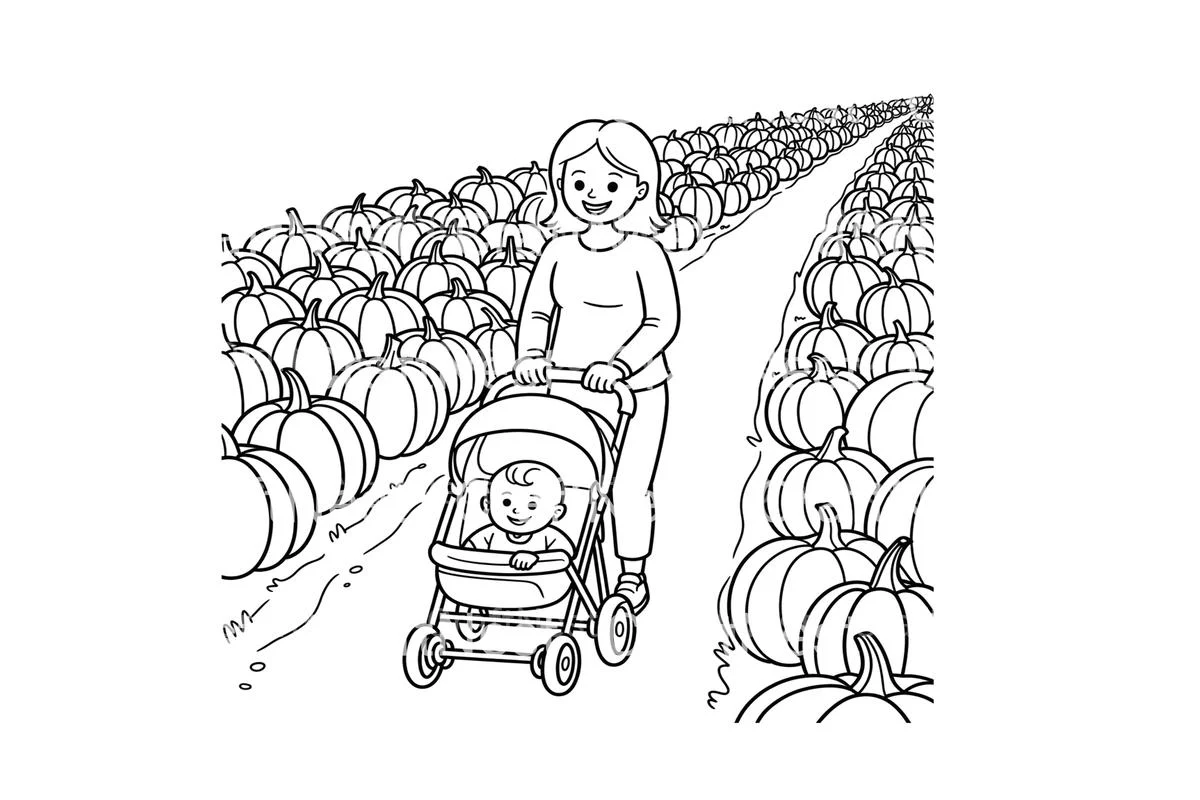 Pumpkin Patch Mom and Baby Coloring Books - Image 2