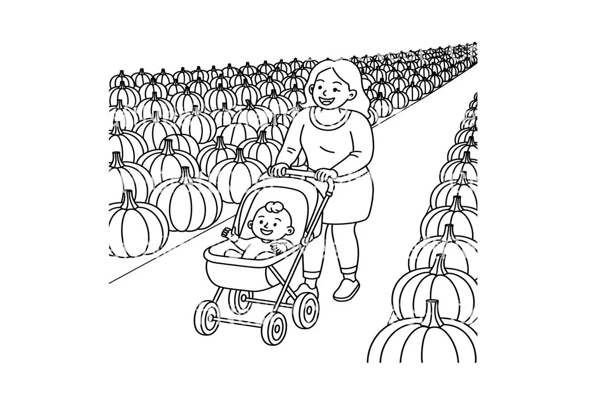 Pumpkin Patch Mom and Baby Coloring Books - Image 4