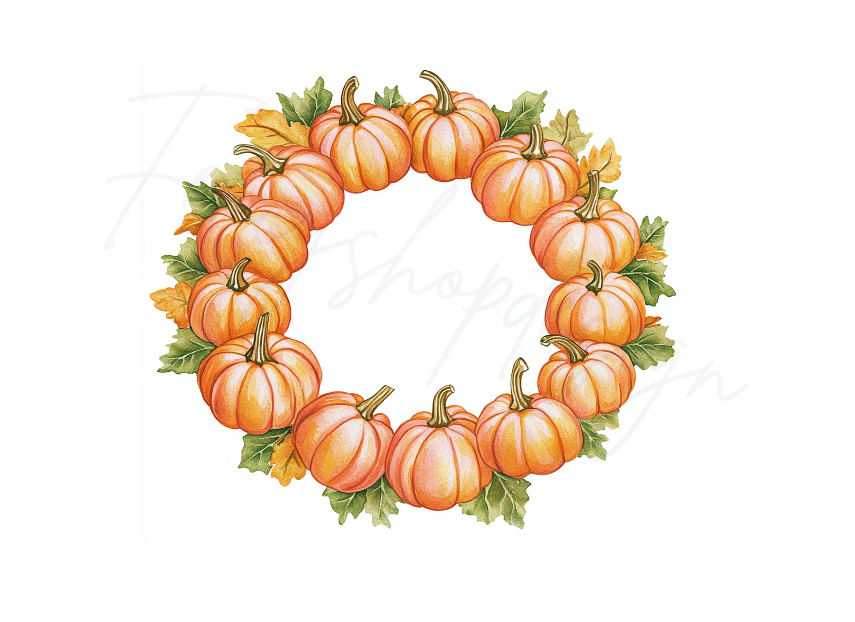 Pumpkin Wreaths Clipart Bundle - Image 2
