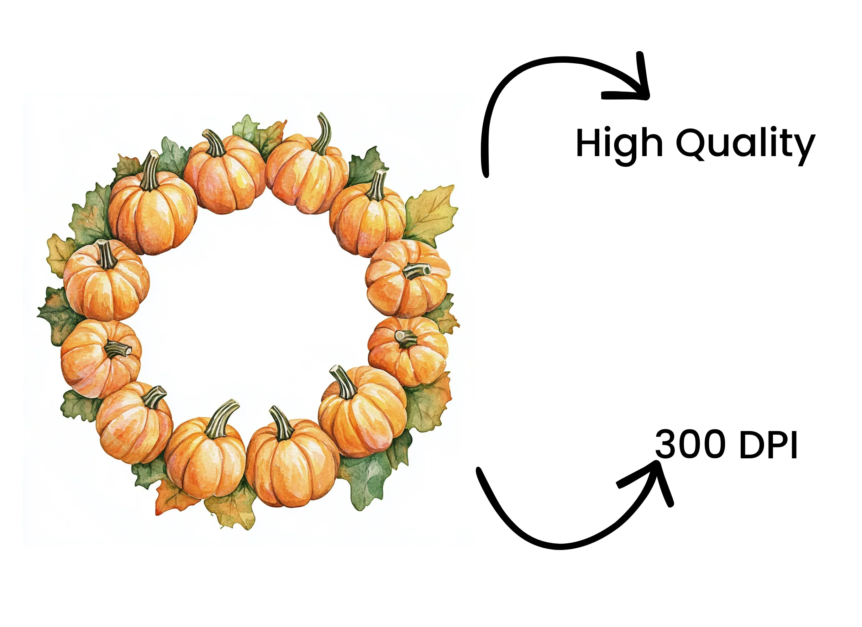 Pumpkin Wreaths Clipart Bundle - Image 4