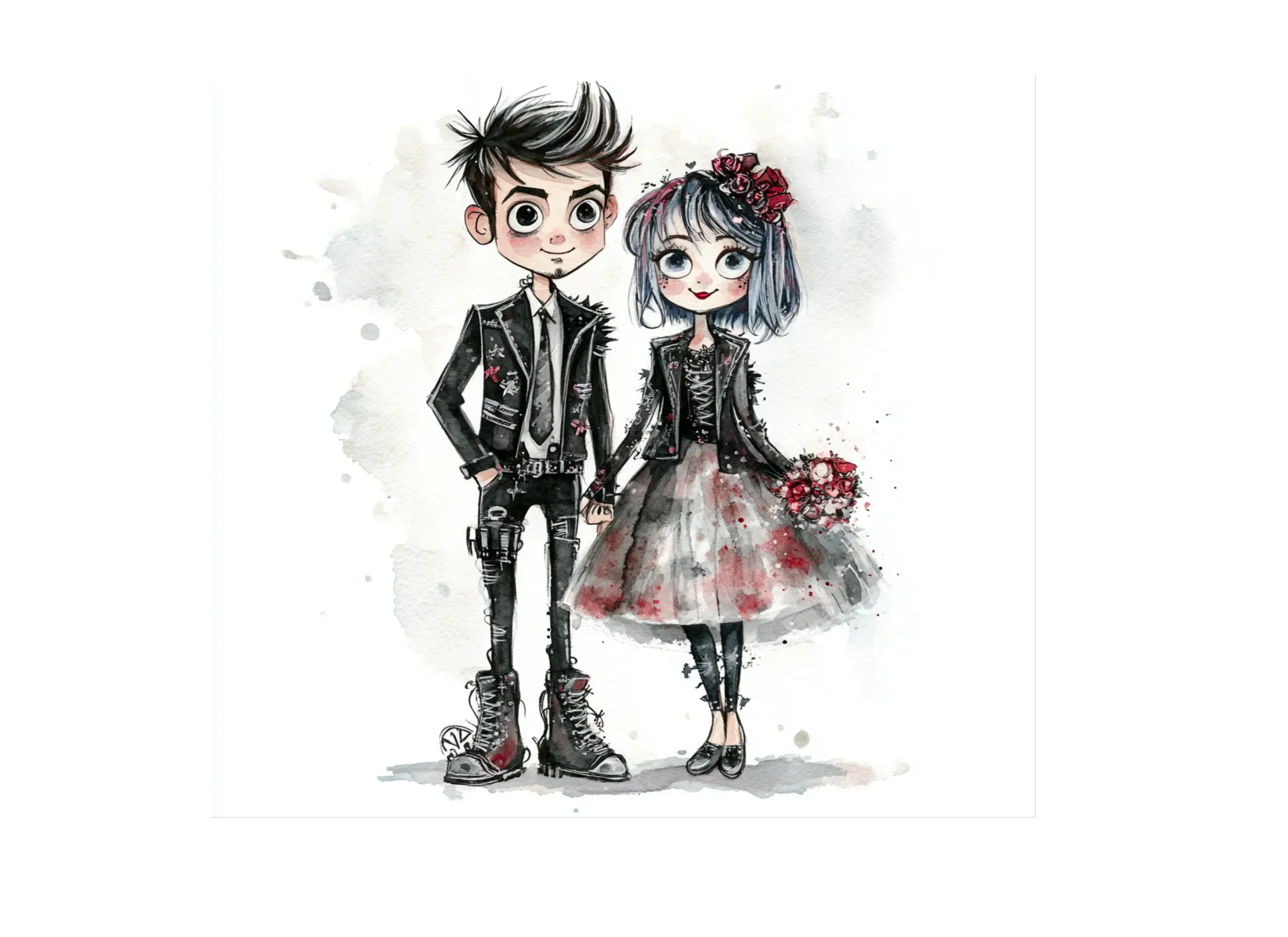 Punk Rock Wedding Couple Clipart Bundle - Image 2