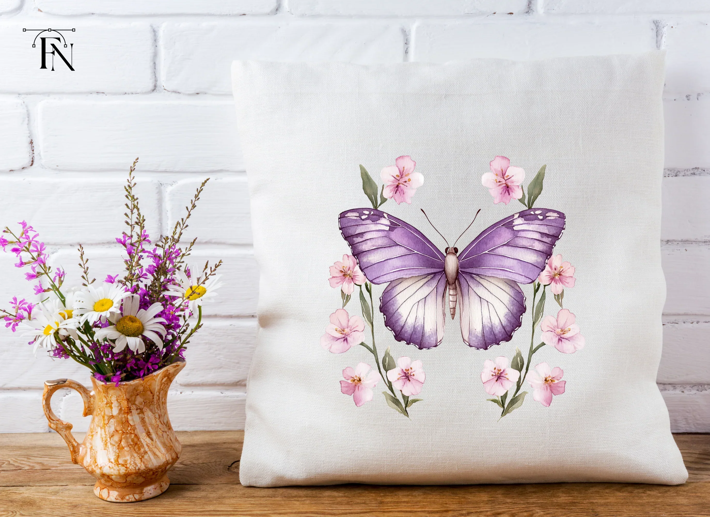 Purple Butterfly and Floral Clipart Bundle - Image 5