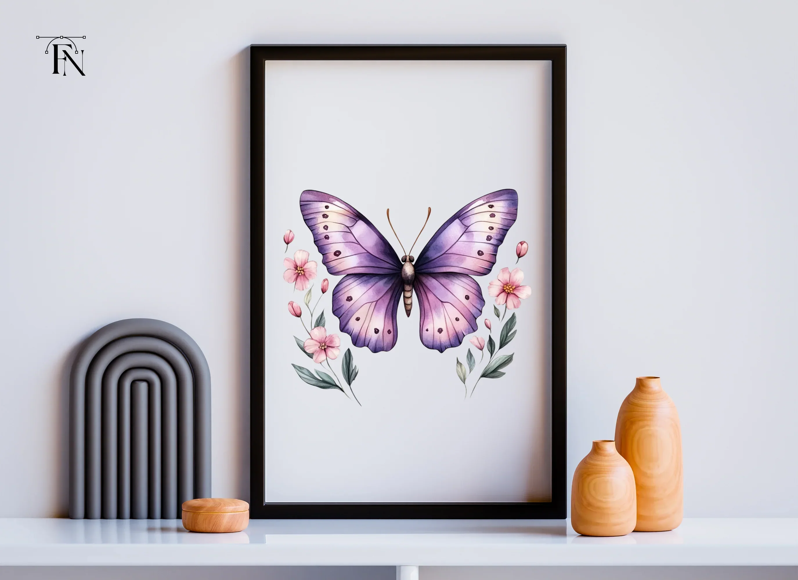 Purple Butterfly and Floral Clipart Bundle - Image 6