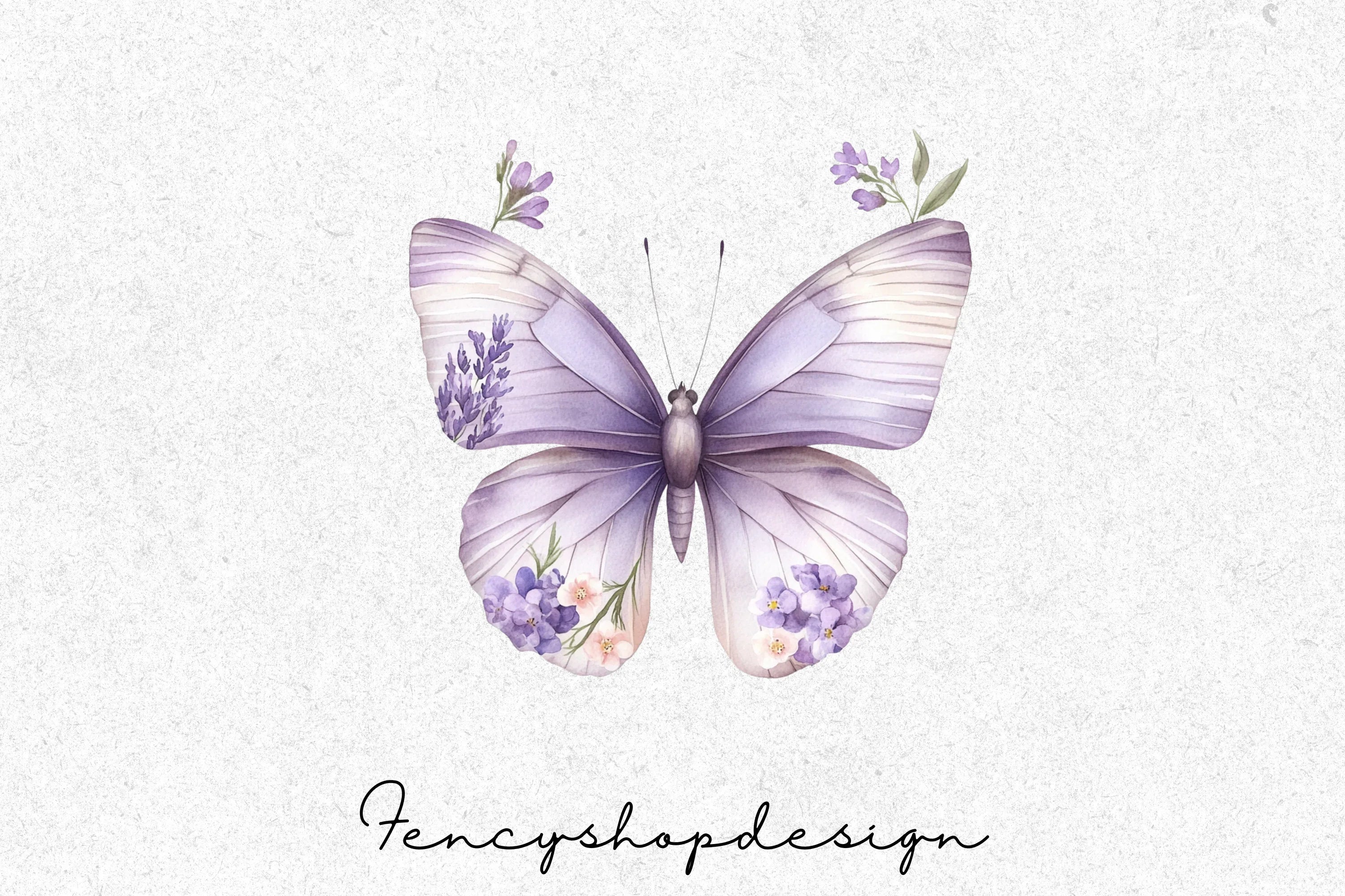 Purple Butterfly Clipart Bundle - Image 3