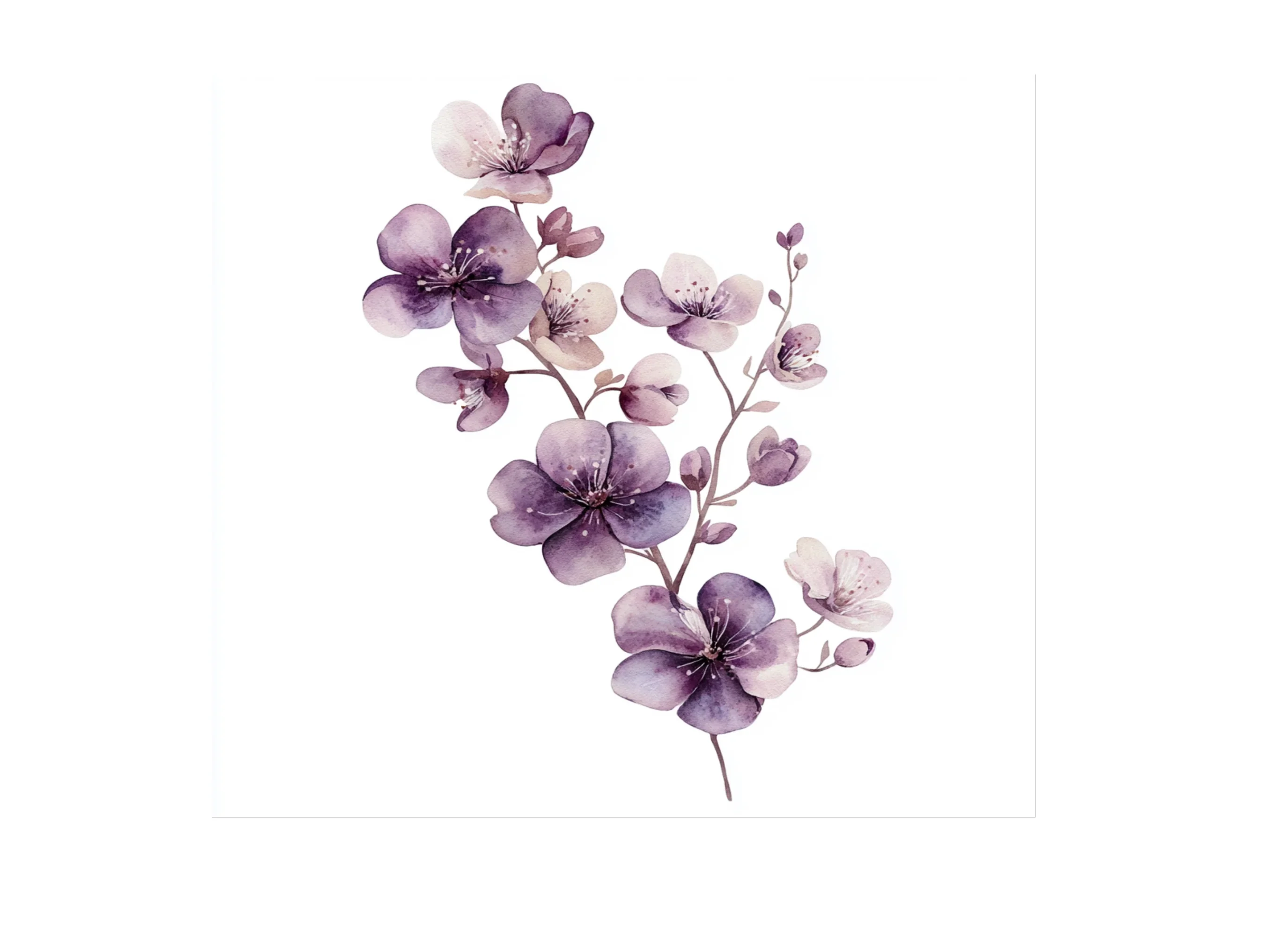 Purple Cherry Blossom Clipart Bundle - Image 2