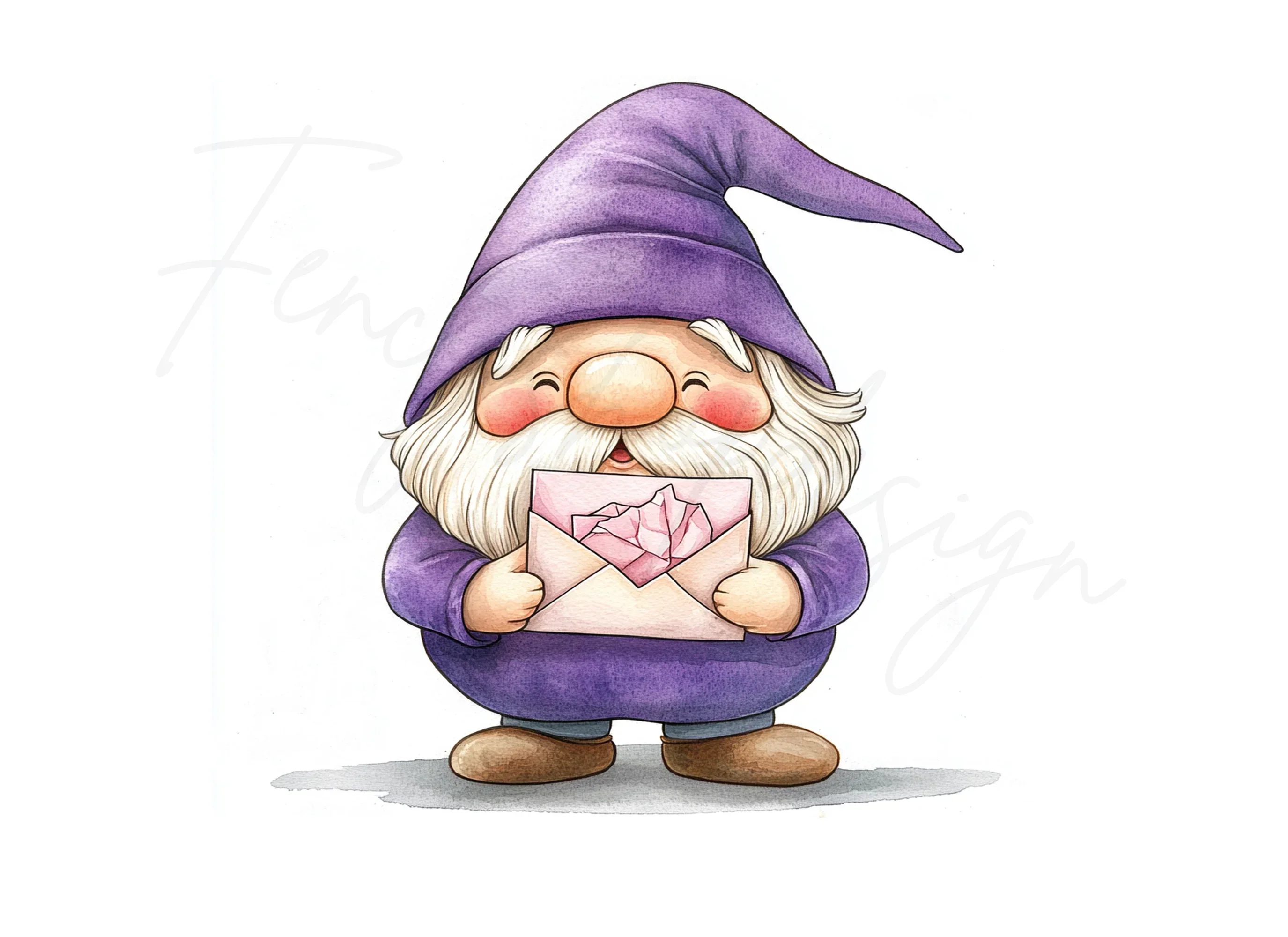Purple Gnome Crystal Letter Clipart Bundle - Image 3