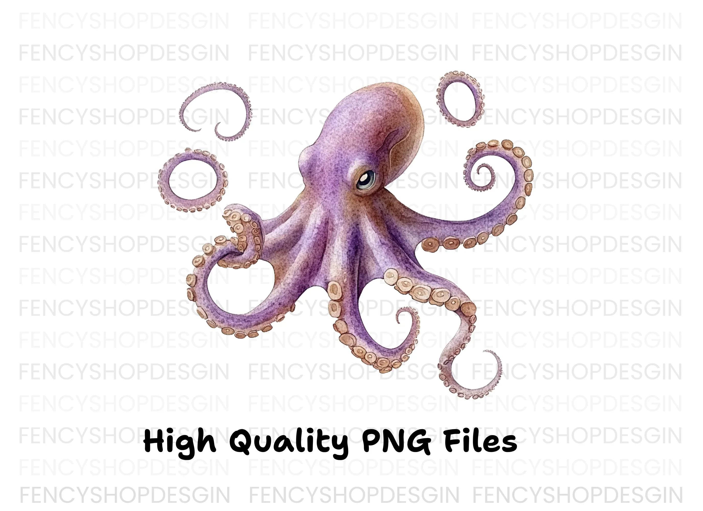 Purple Octopus Clipart Bundle - Image 3