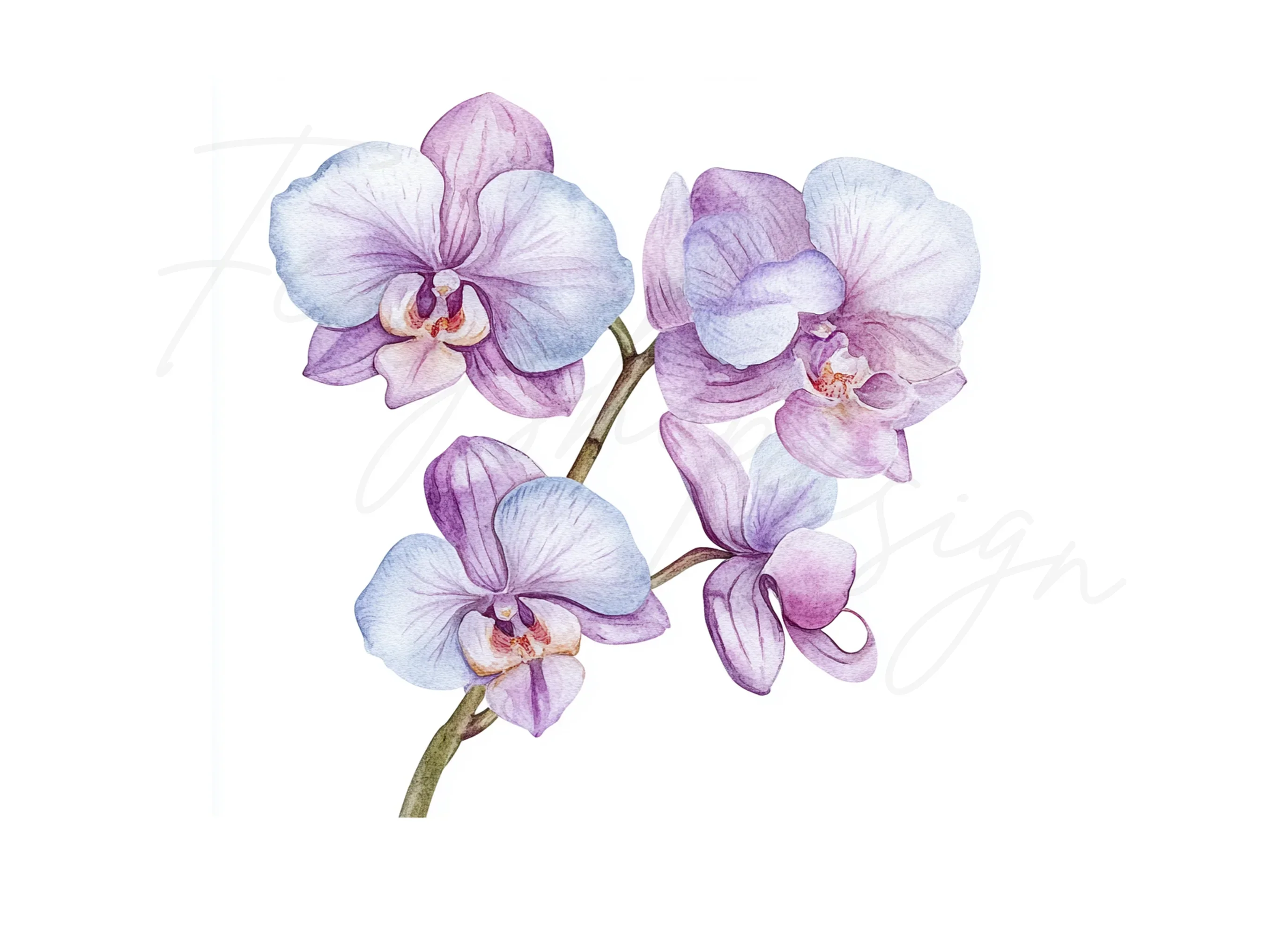 Purple Orchid Clipart Bundle - Image 2
