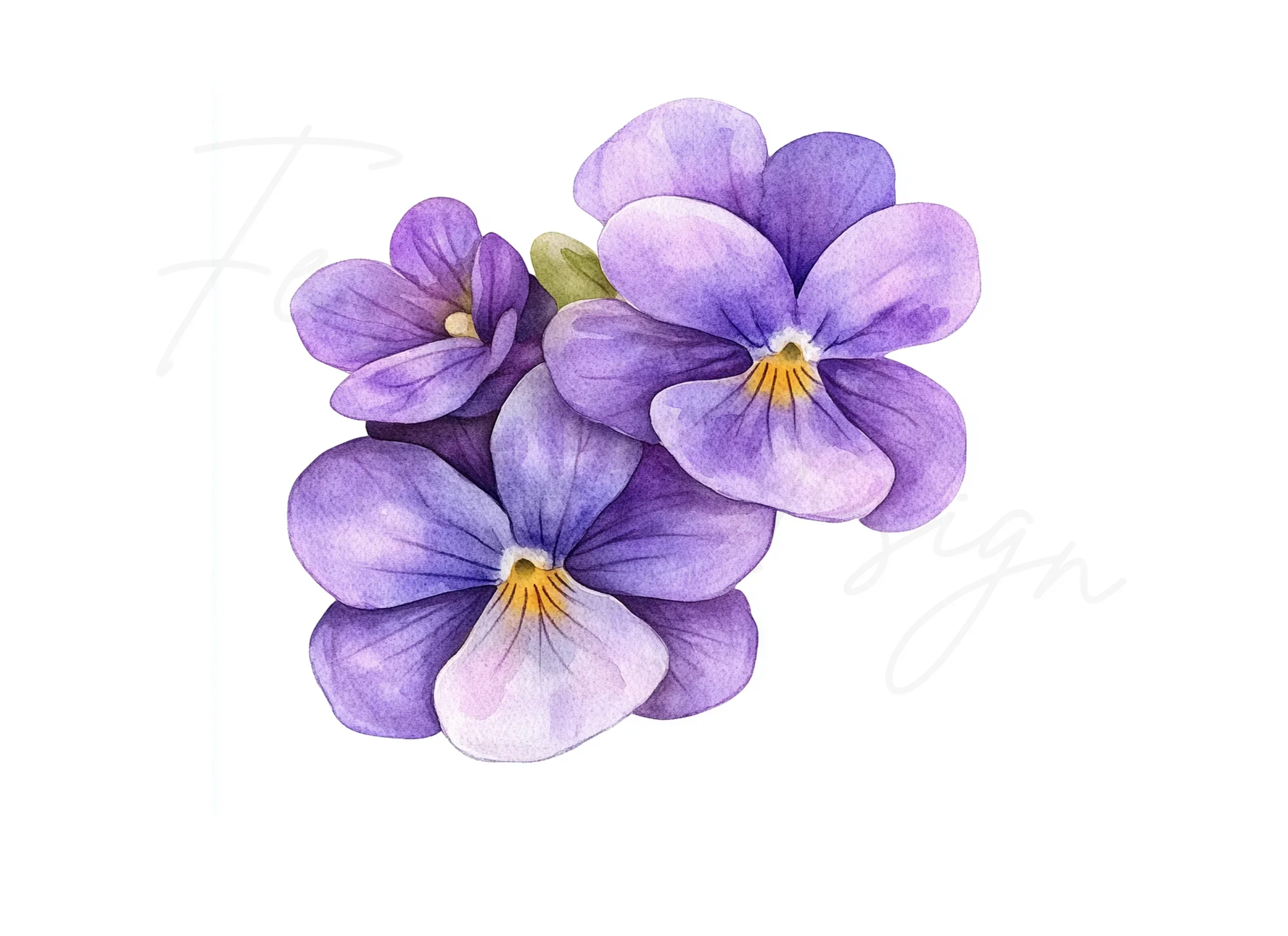 Purple Pansy Clipart Bundle - Image 3