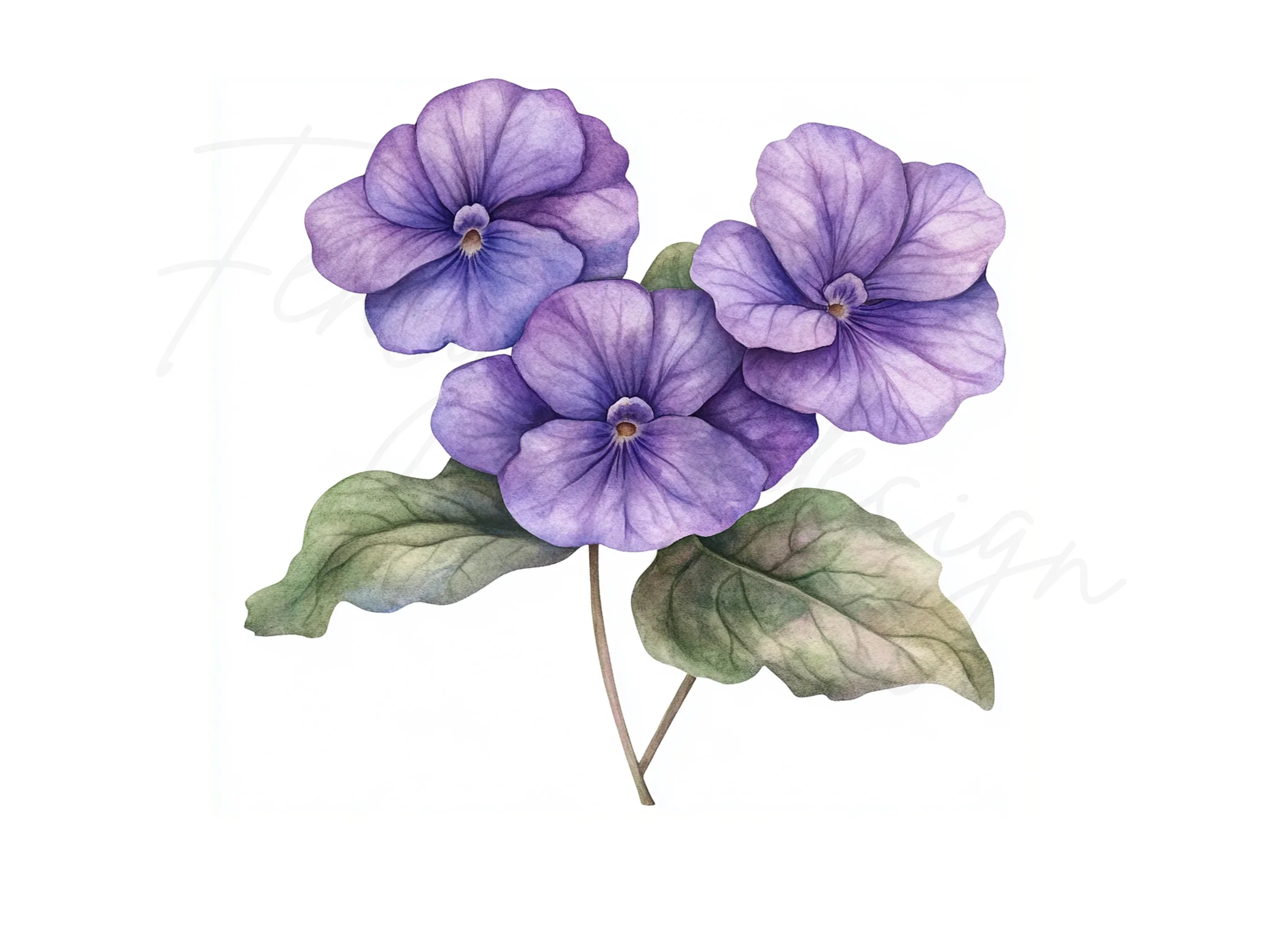 Purple Pansy Flower Clipart Bundle - Image 3