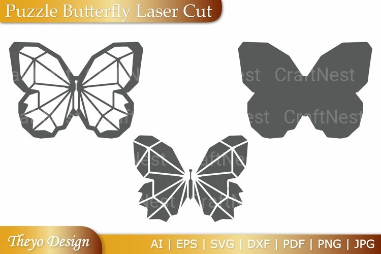 Puzzle Butterfly SVG Bundle - Image 2