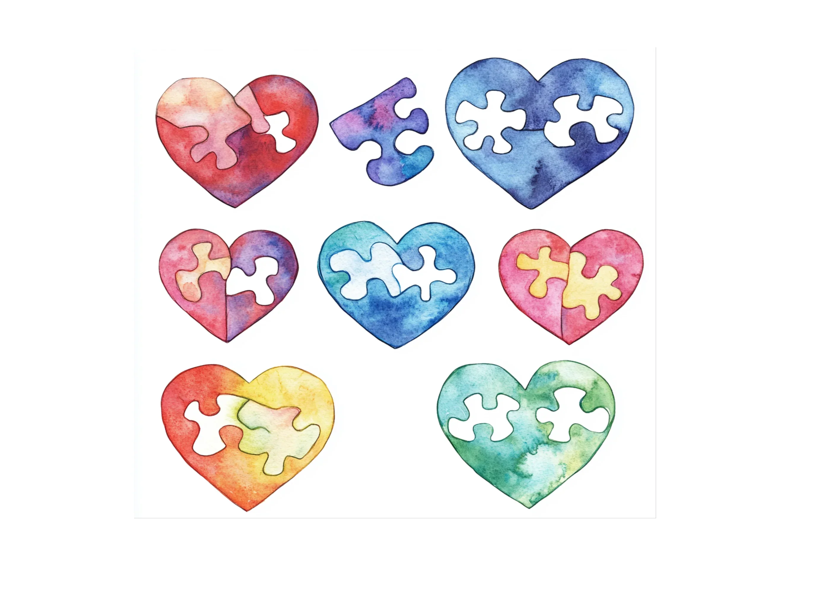 Puzzle Hearts Clipart Bundle - Image 3