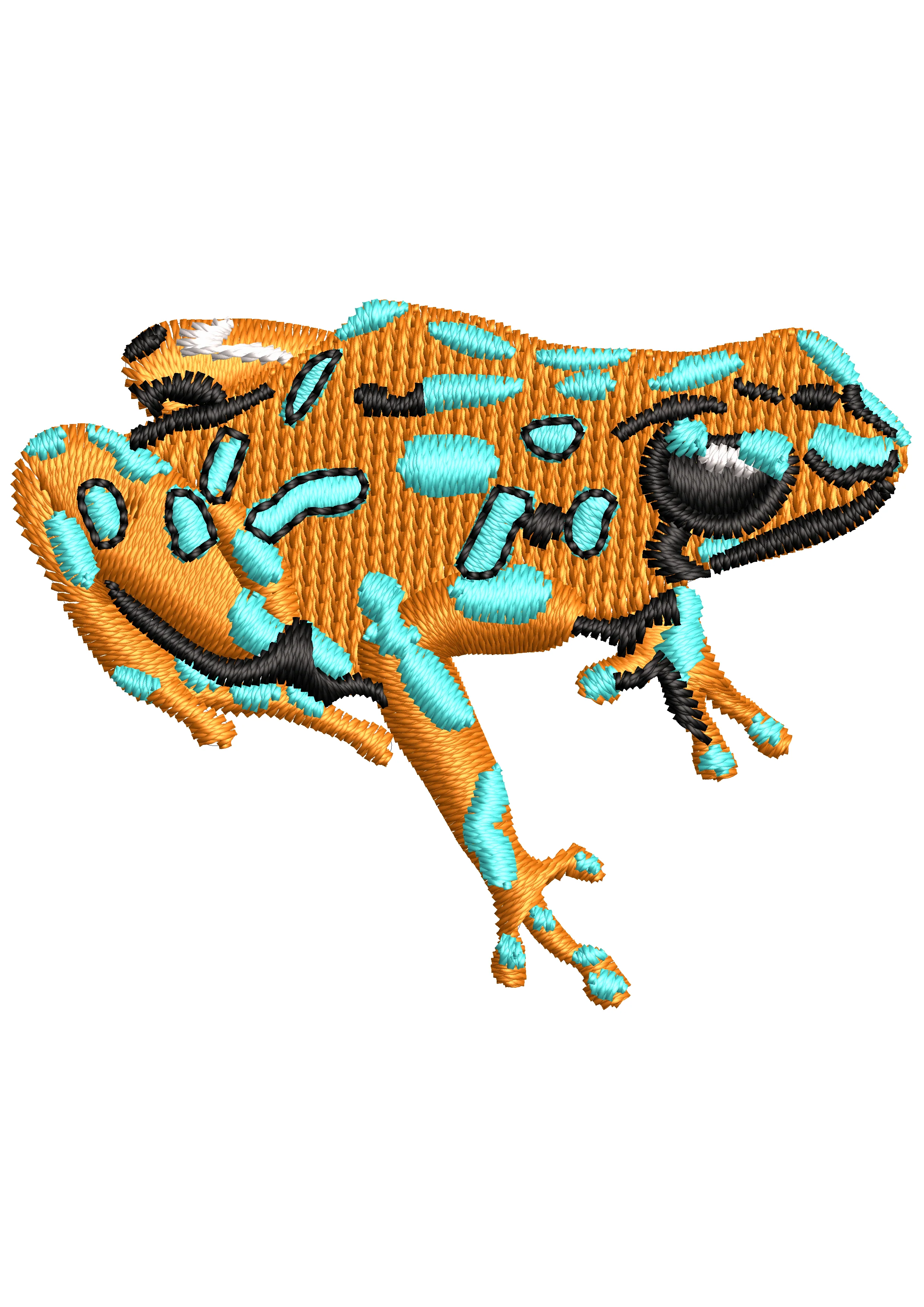 Qota Frog Beauty Colour Embroidery Design