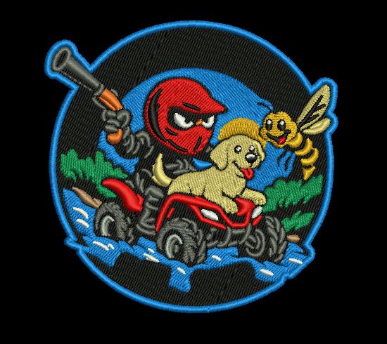 Quad Ride Companion Stitch Embroidery Design