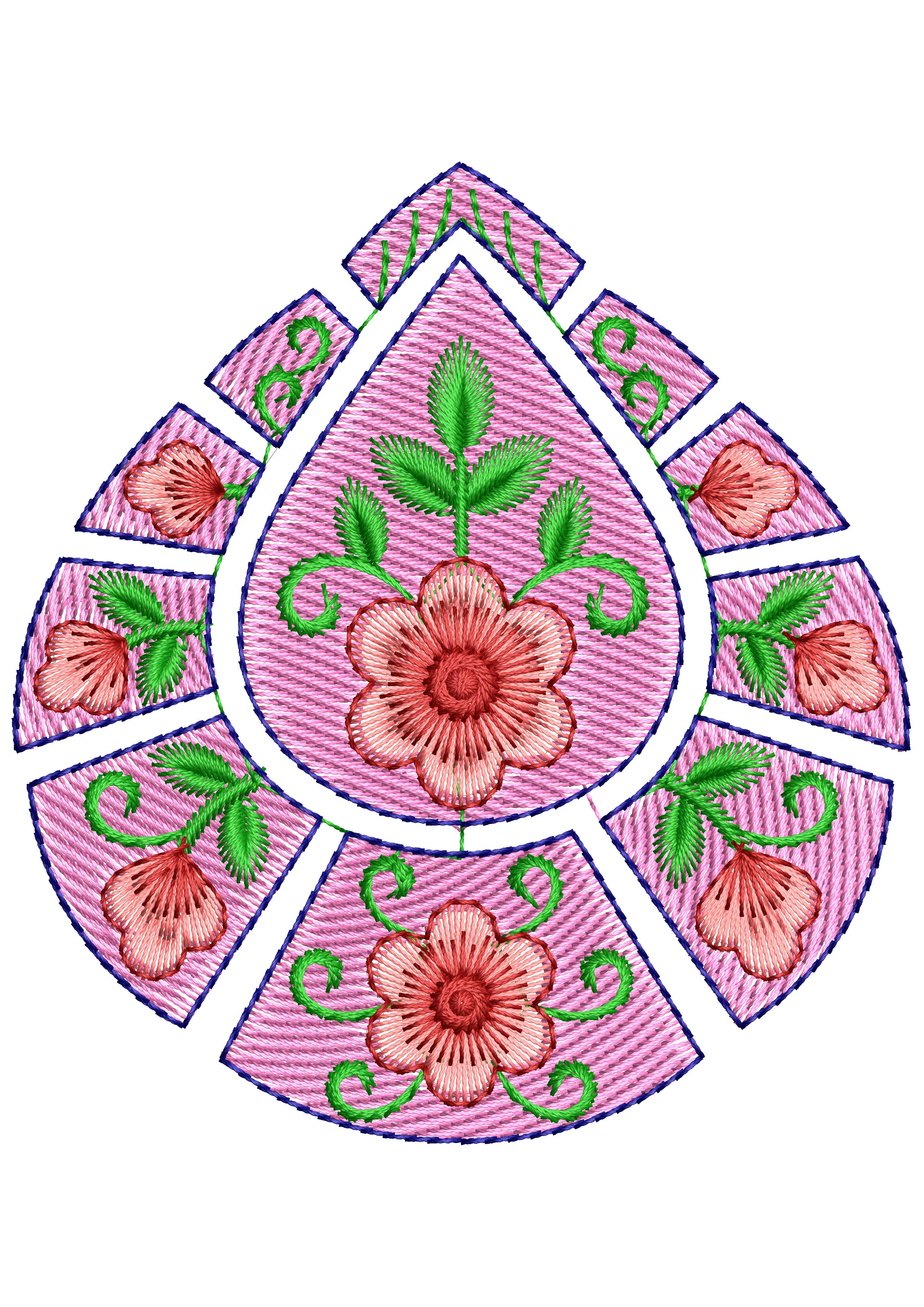 Queen Asian Embroidery Design
