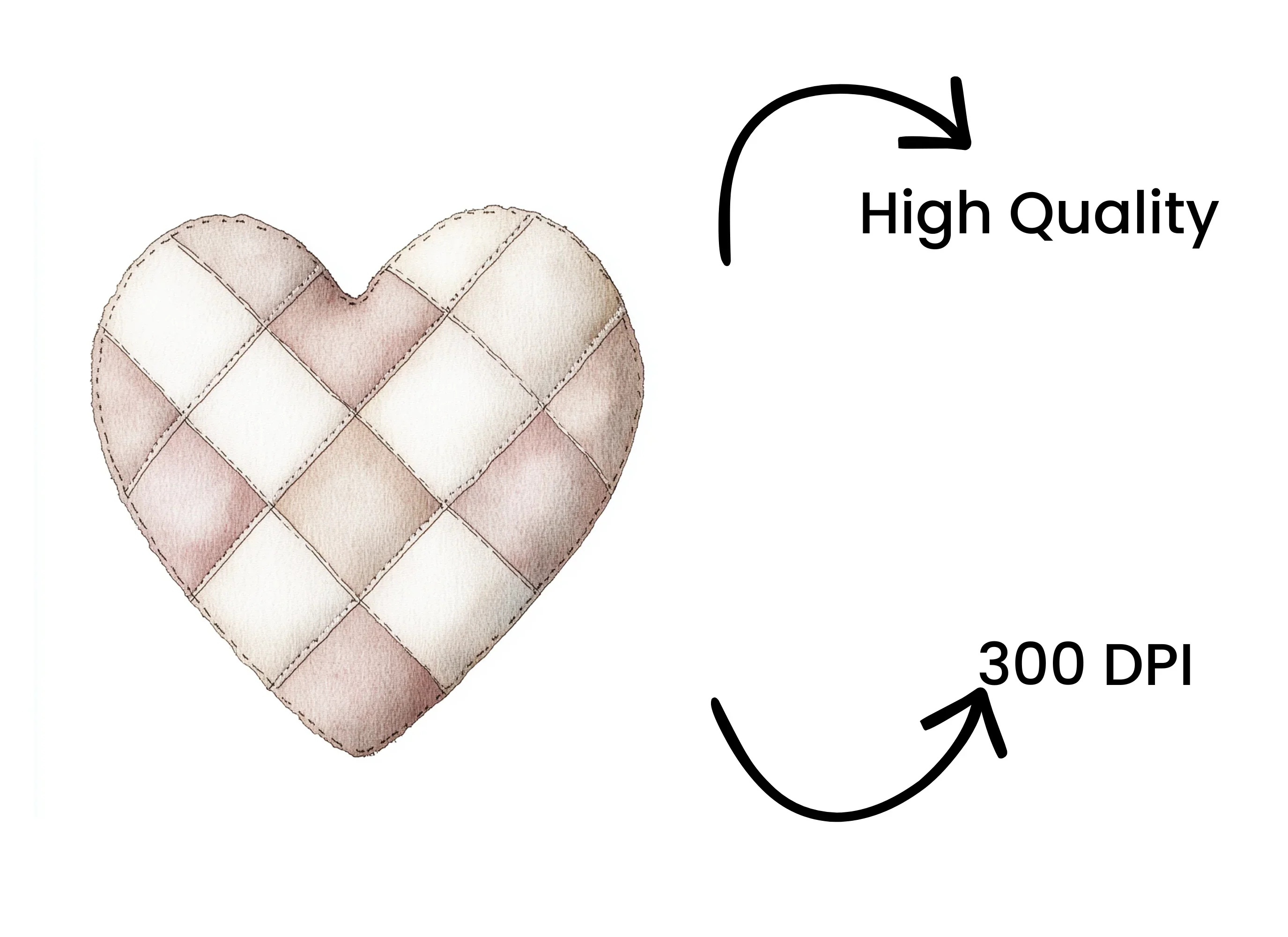 Quilted Hearts Clipart Bundle - Image 4