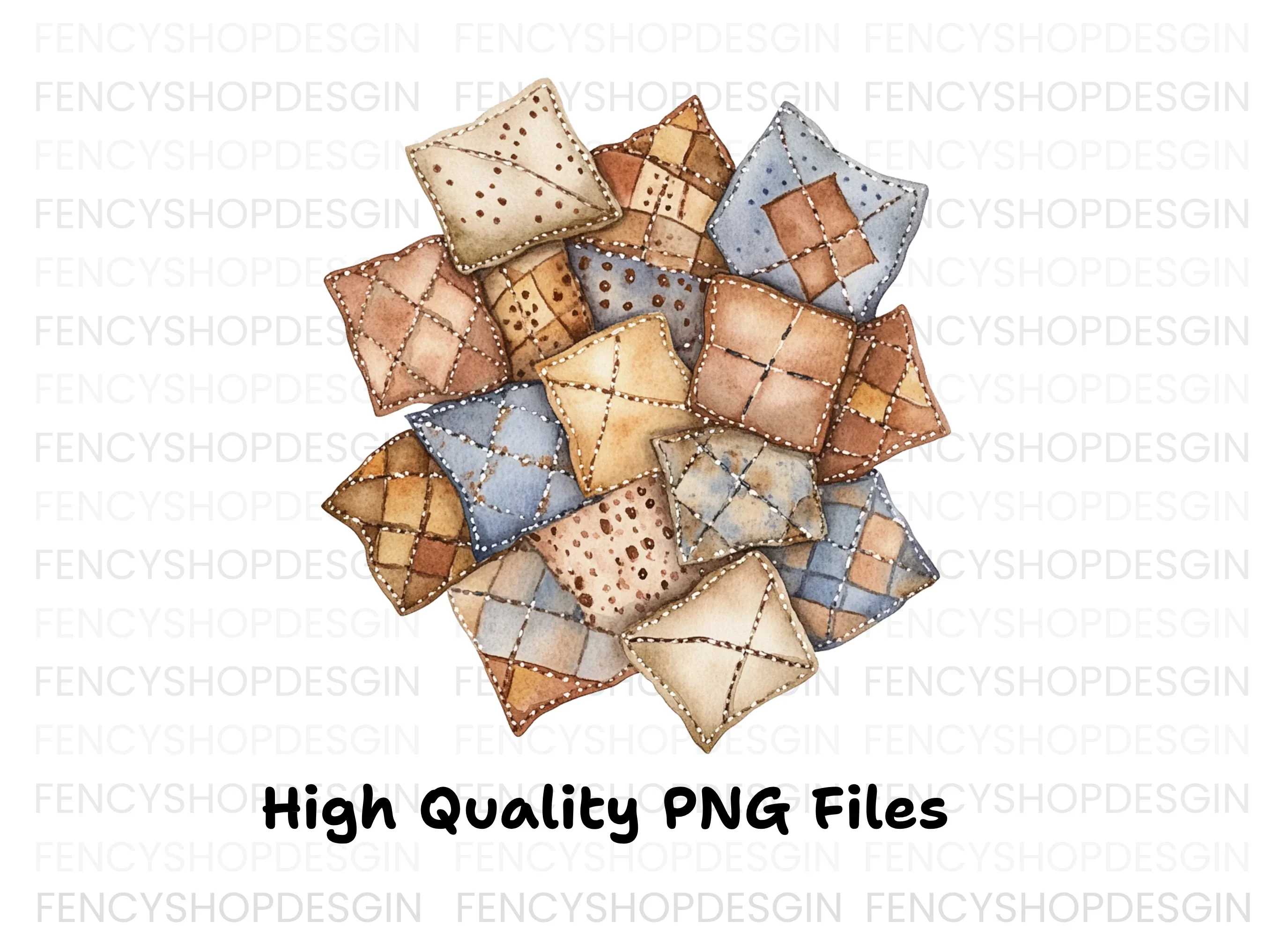 Quilted Patchwork Clipart Bundle - Image 3