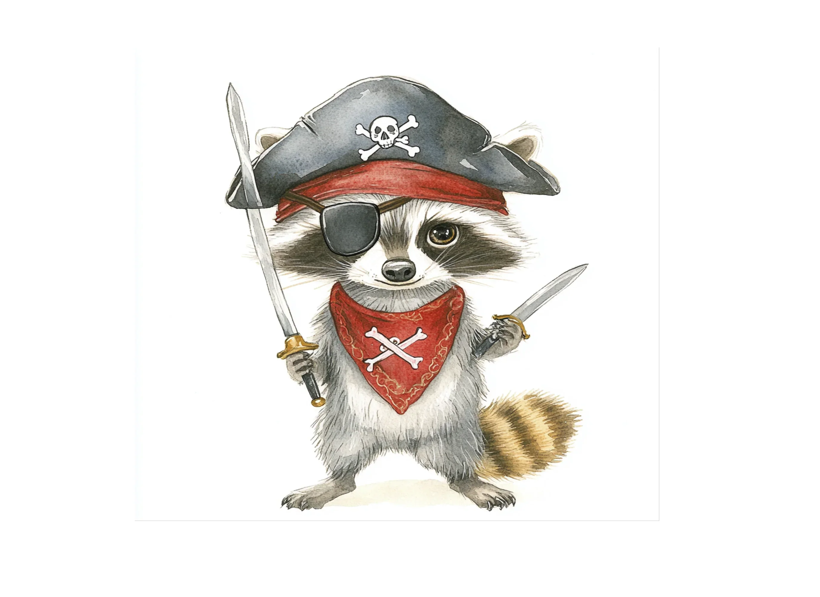 Raccoon Pirate with Sword Clipart Bundle - Image 2