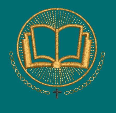 Radiant Holy Book Emblem Embroidery Design