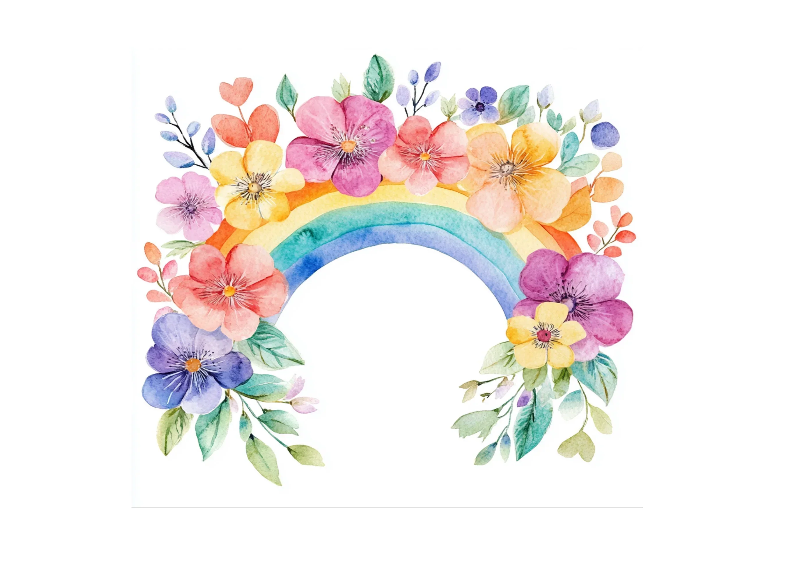Rainbow and Floral Clipart Bundle - Image 2