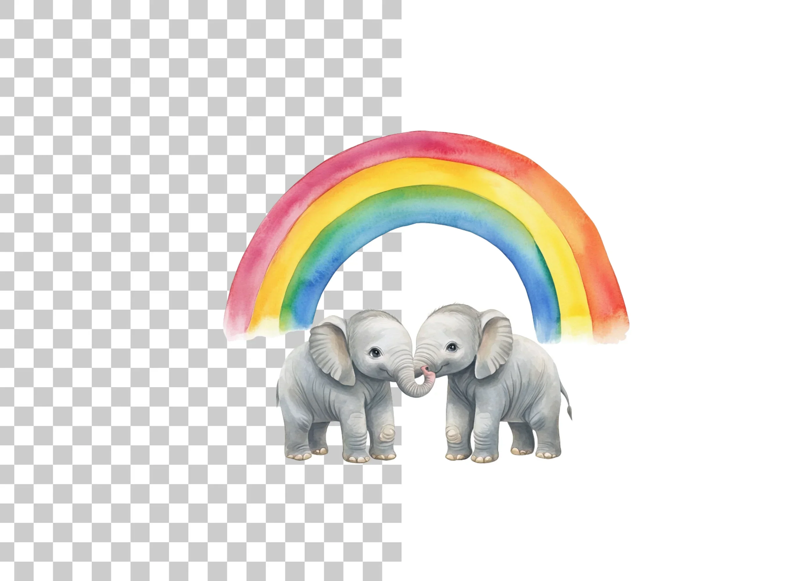 Rainbow Baby Elephant Clipart Bundle - Image 2