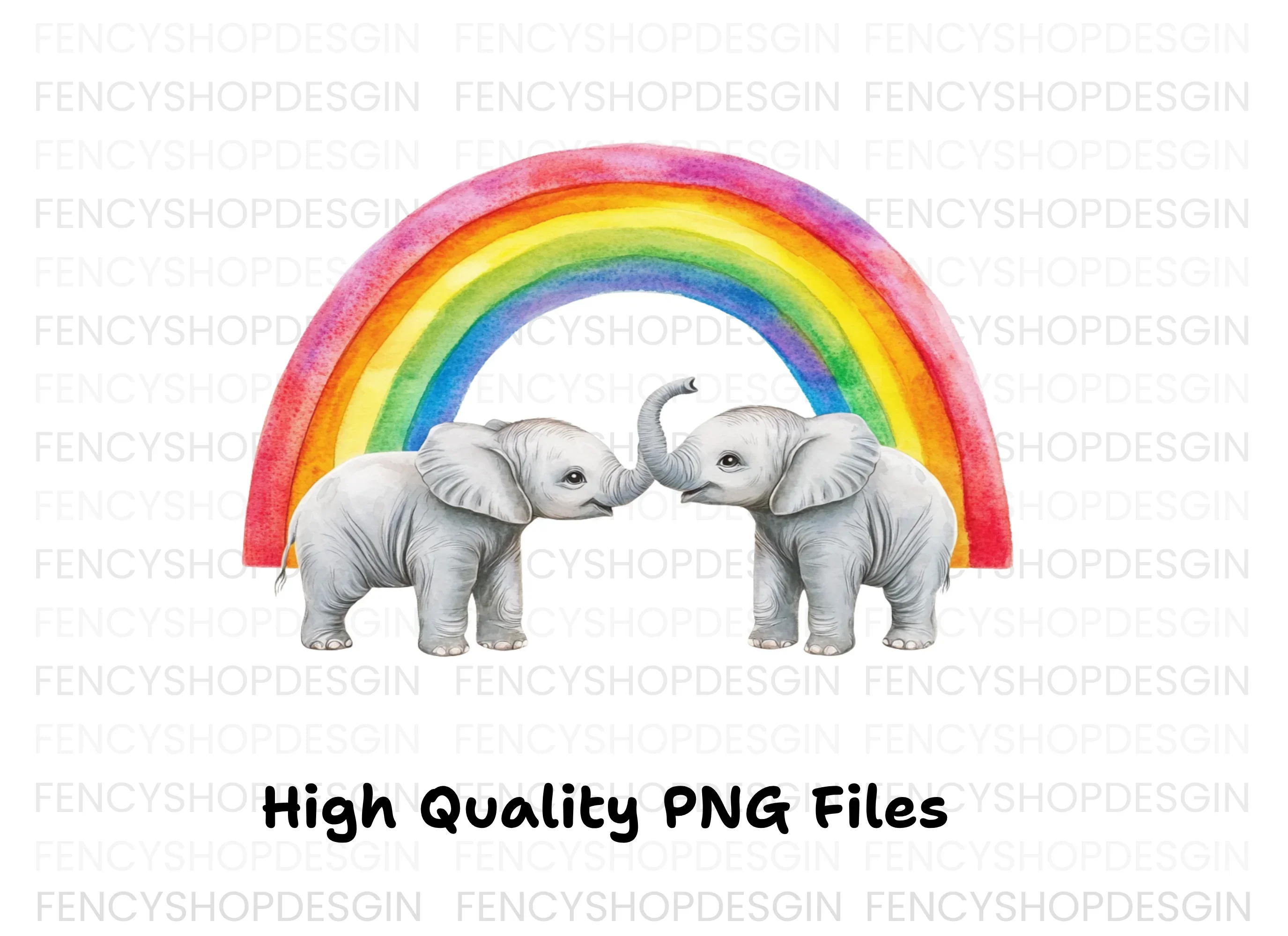 Rainbow Baby Elephant Clipart Bundle - Image 3